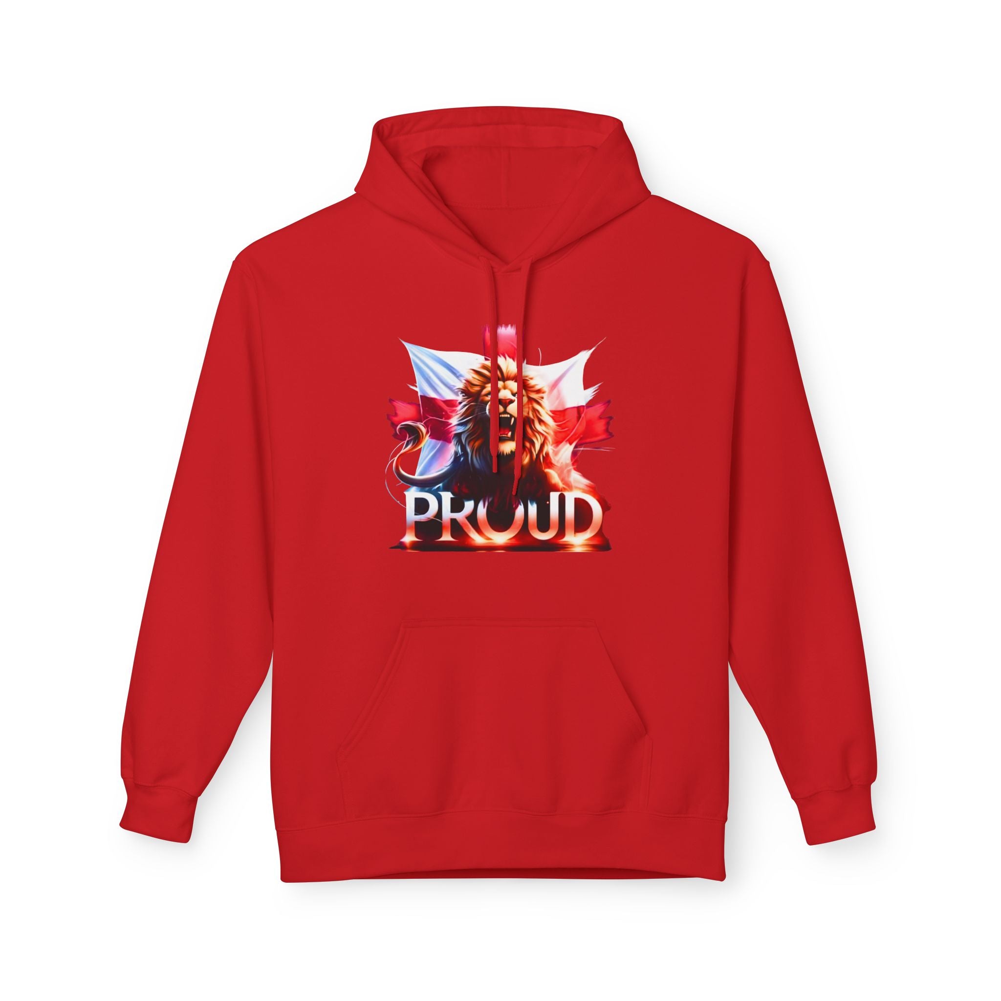 Proud Lion Unisex Hoodie | English Flag St. George Cross Hoodie | Patriotic England Gift | Raise the Colours Jumper
