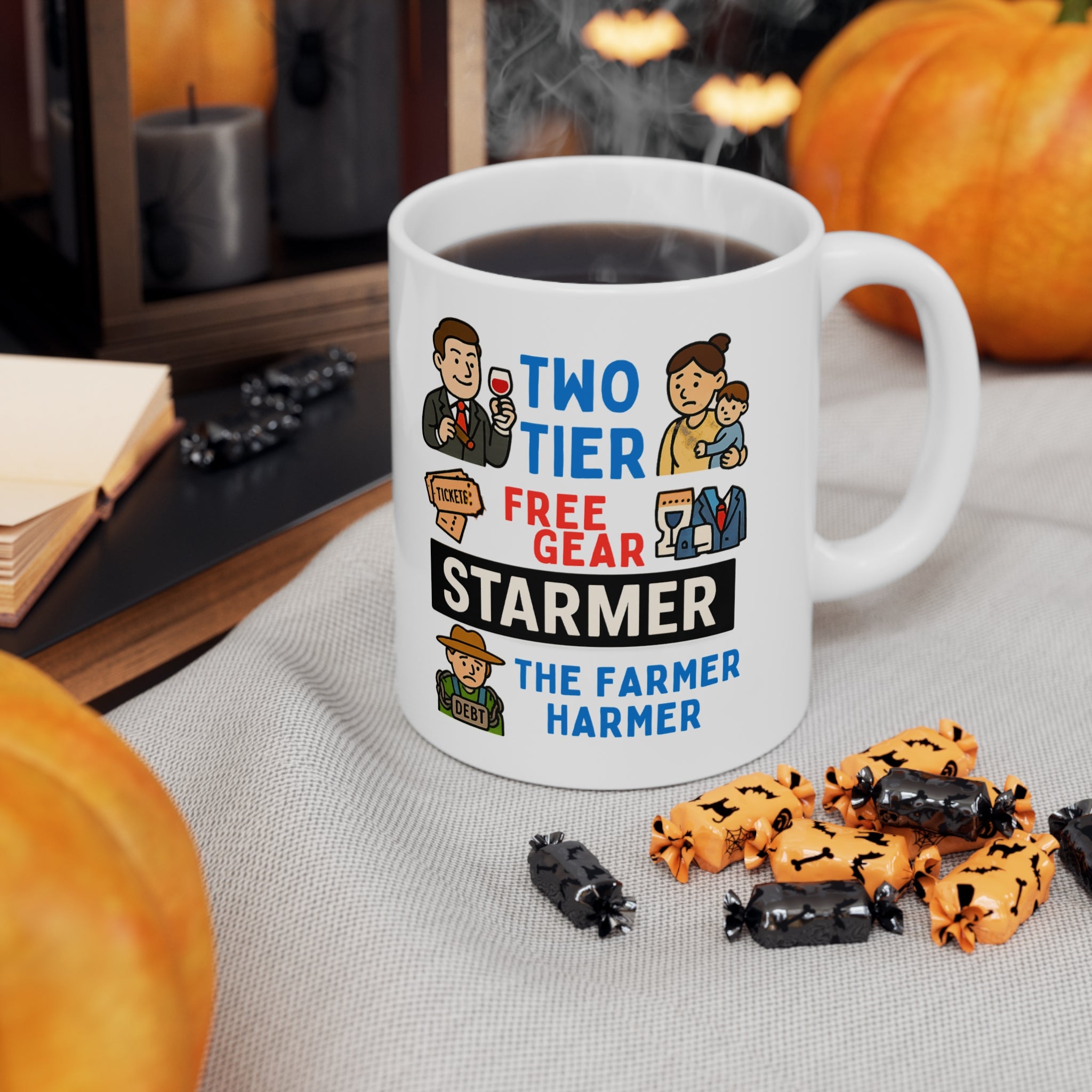 Two Tier Keir Starmer Parody Mug | Funny Political Satire Coffee Cup | Free Speech Patriotic UK Freedom Meme Gift | 11oz & 15oz Ceramic