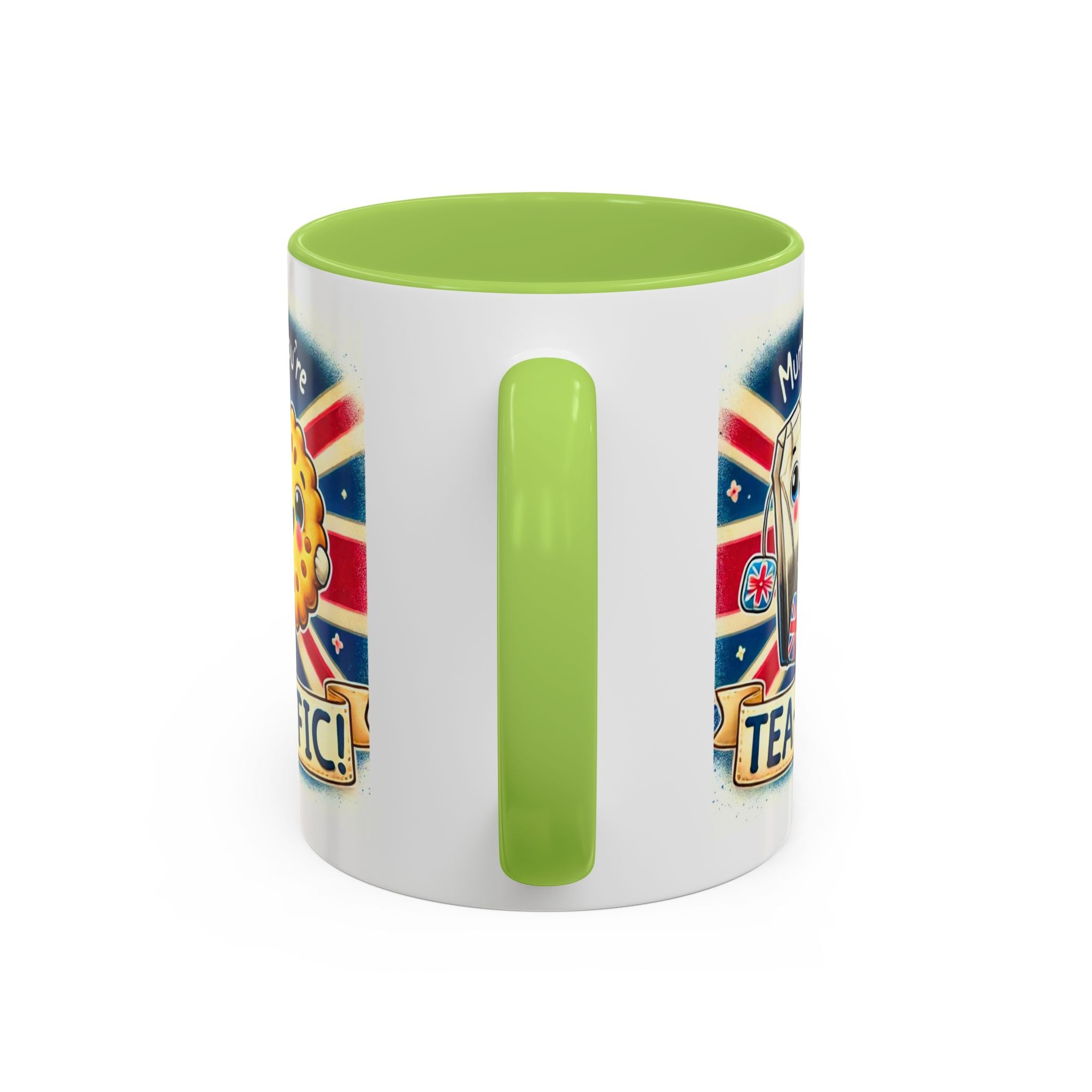 Mum, You're Tea-Riffic! 11oz Accent Mug | Funny British Mothers Day Gift | Cute Tea Lover Accent Cup | Funny Pun Mug | Gift for Mum