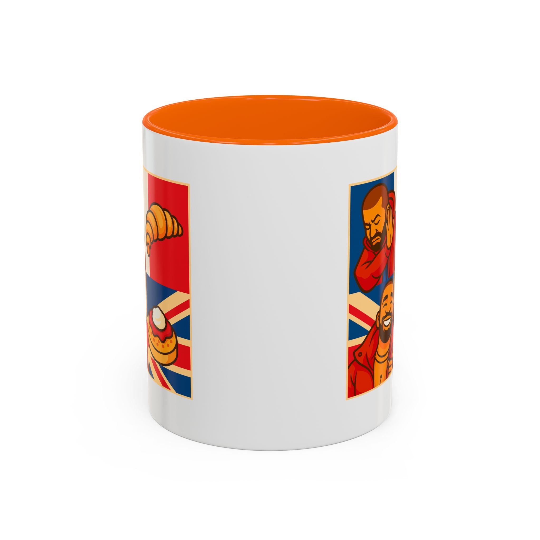 Funny British Croissant Vs Crumpet Mug - UK Patriot Drake Meme Gift | Anti-French Tea Humour | Funny Foodie Present | Union Jack Coffee Cup