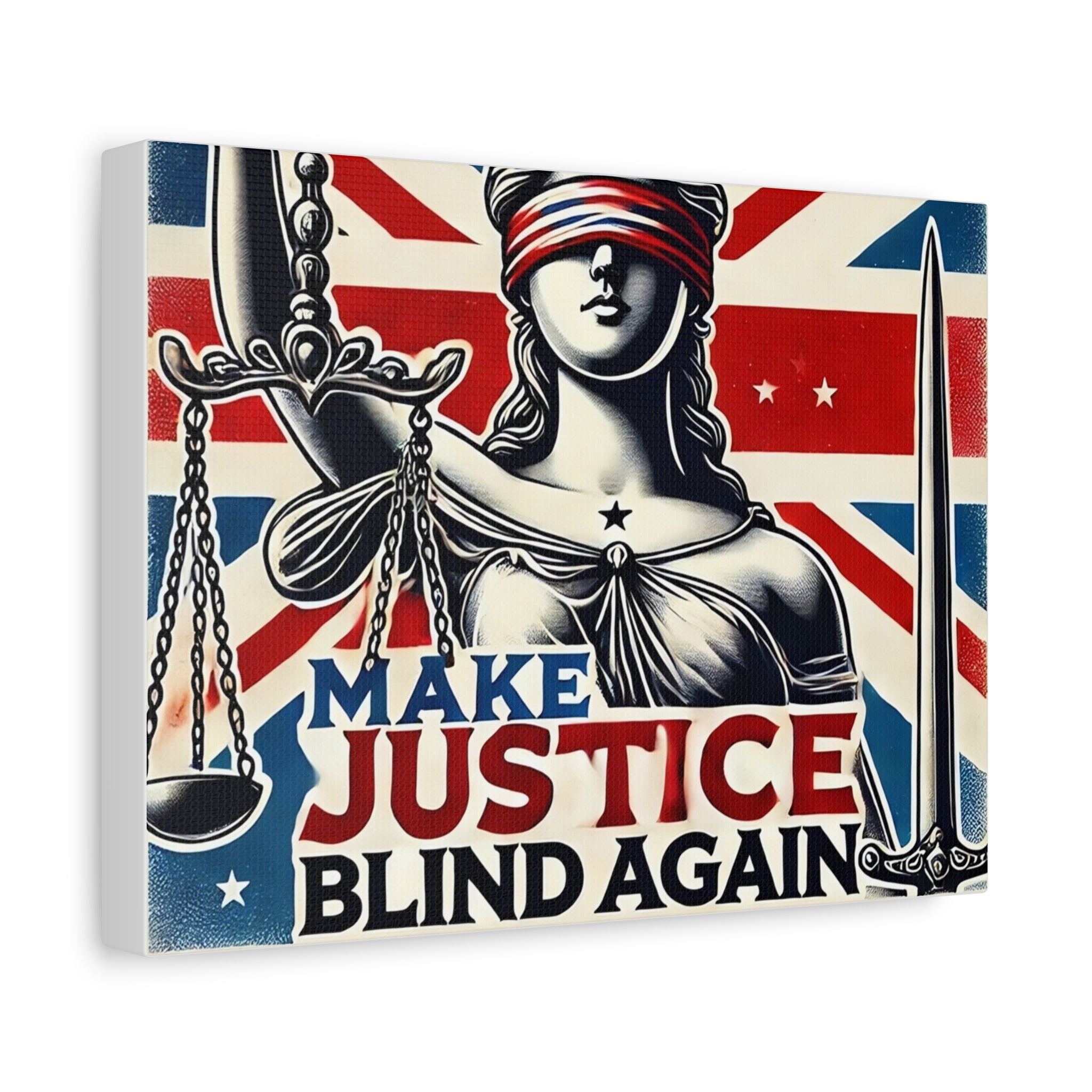 Make Justice Blind Again Wall Art | Canvas Print | Justice Is Blind Wall Decor, Legal Theme Home Decor | Free Speech Equality Artwork