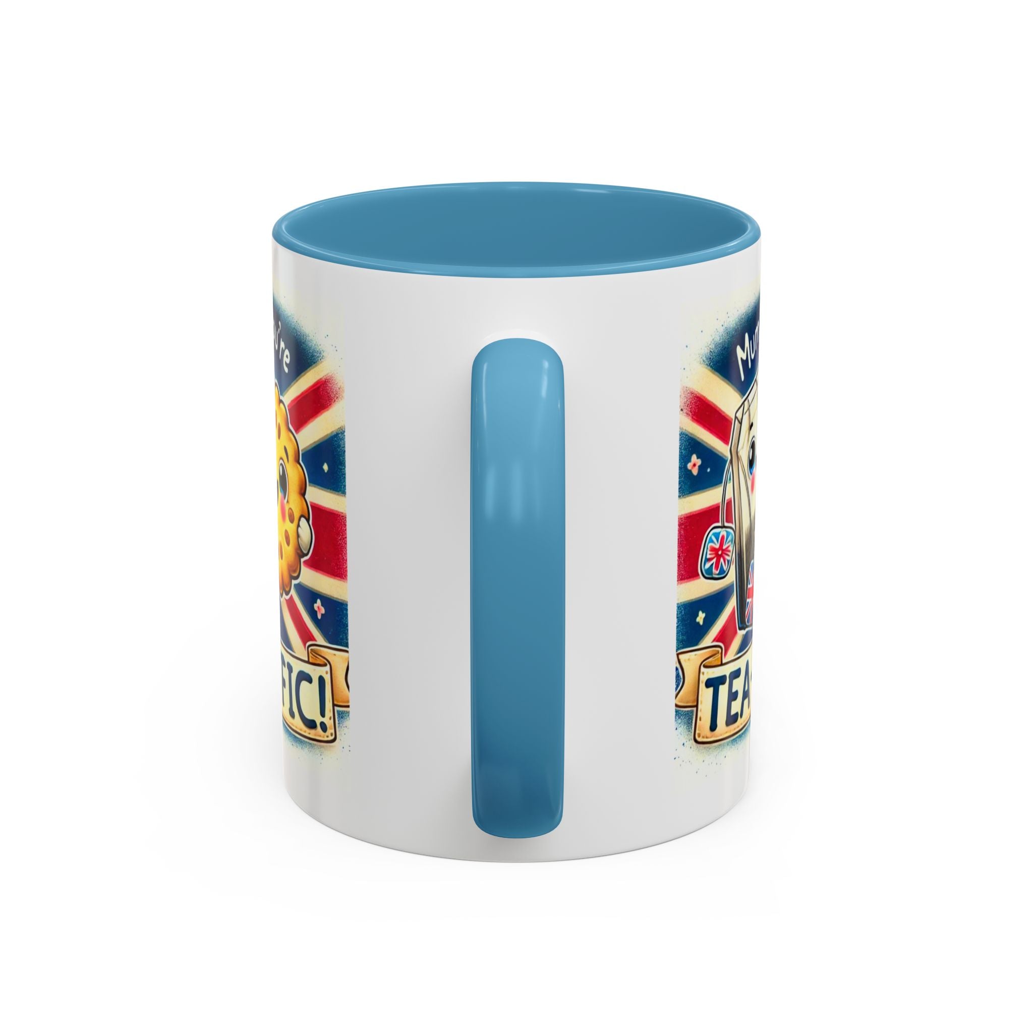 Mum, You're Tea-Riffic! 11oz Accent Mug | Funny British Mothers Day Gift | Cute Tea Lover Accent Cup | Funny Pun Mug | Gift for Mum