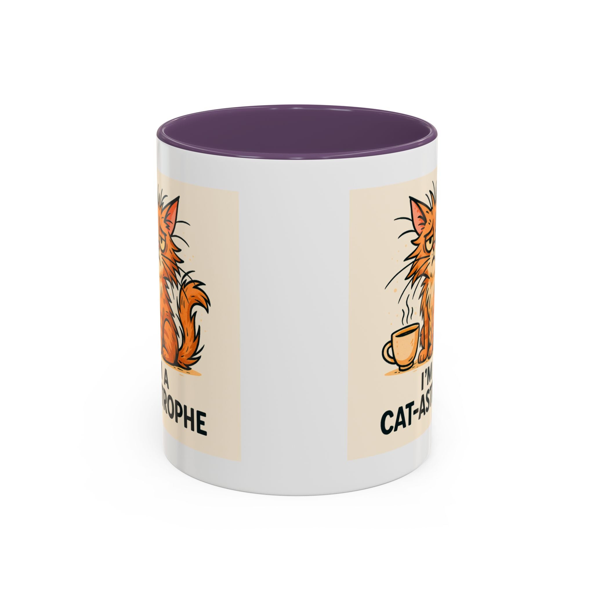 I'm A Cat-astrophe 11oz Mug | Funny Frazzled Cat Coffee Cup | Hot Mess Cat Lover Gift | Microwave & Dishwasher Safe | Whimsical Animal Mug
