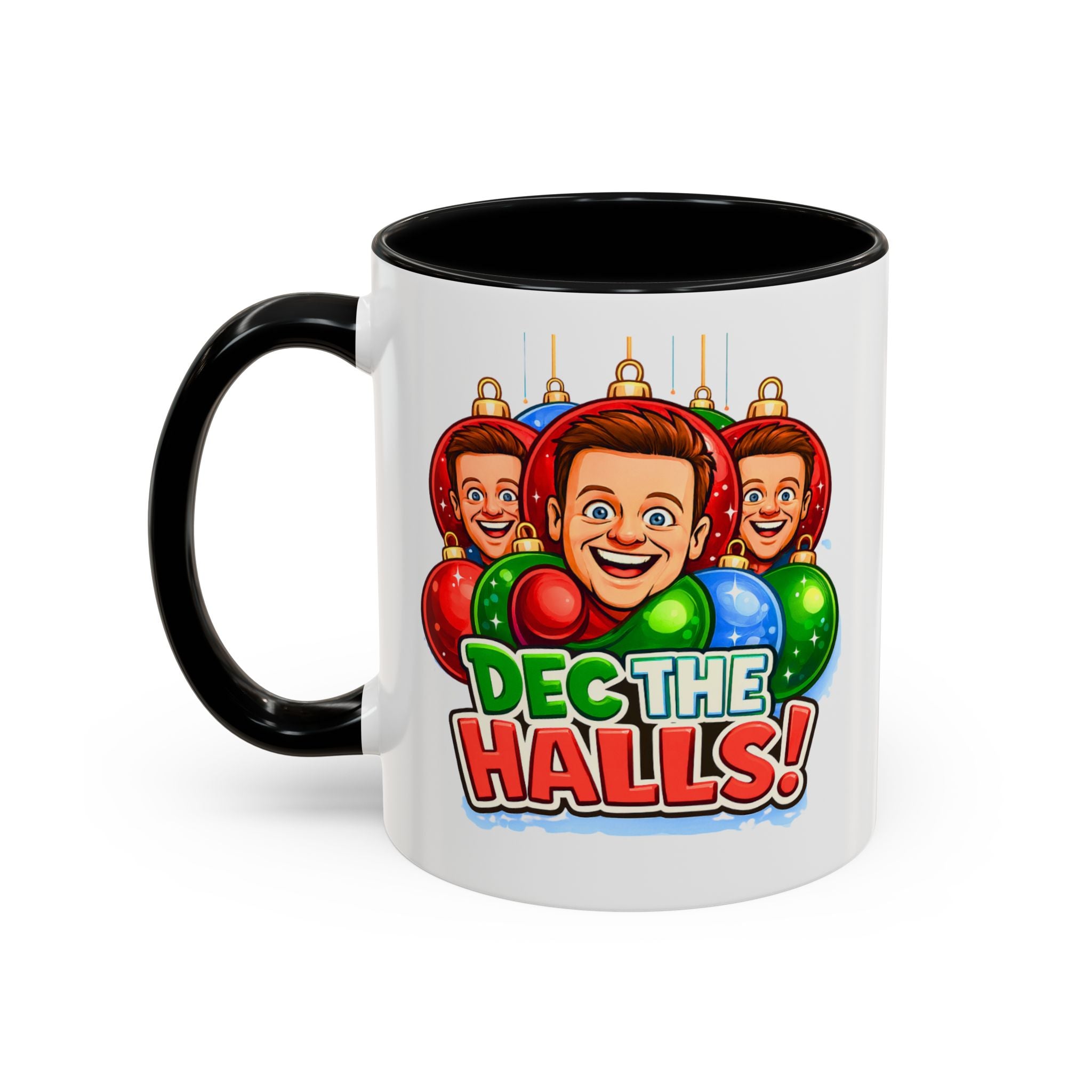 Funny Christmas Pun Mug for UK Comedy Duo Fans | Dec the Halls and Anta Claus Design