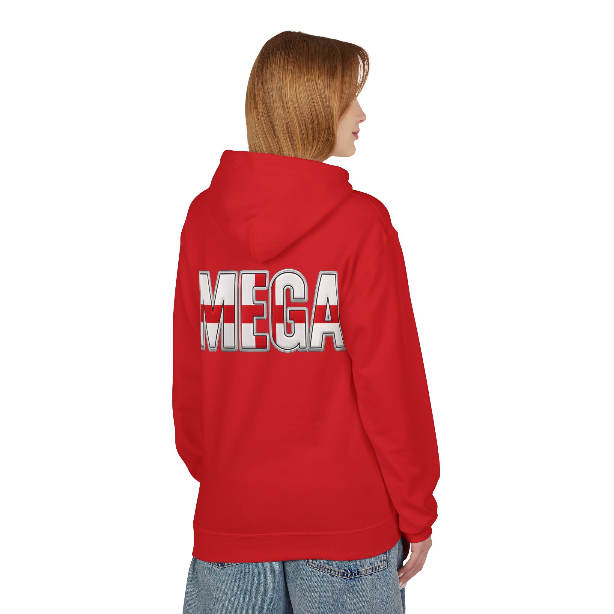 MEGA Hoodie with Shiny English Lion | Patriotic St George's Cross Unisex Hoodie | Funny Medieval England Gift