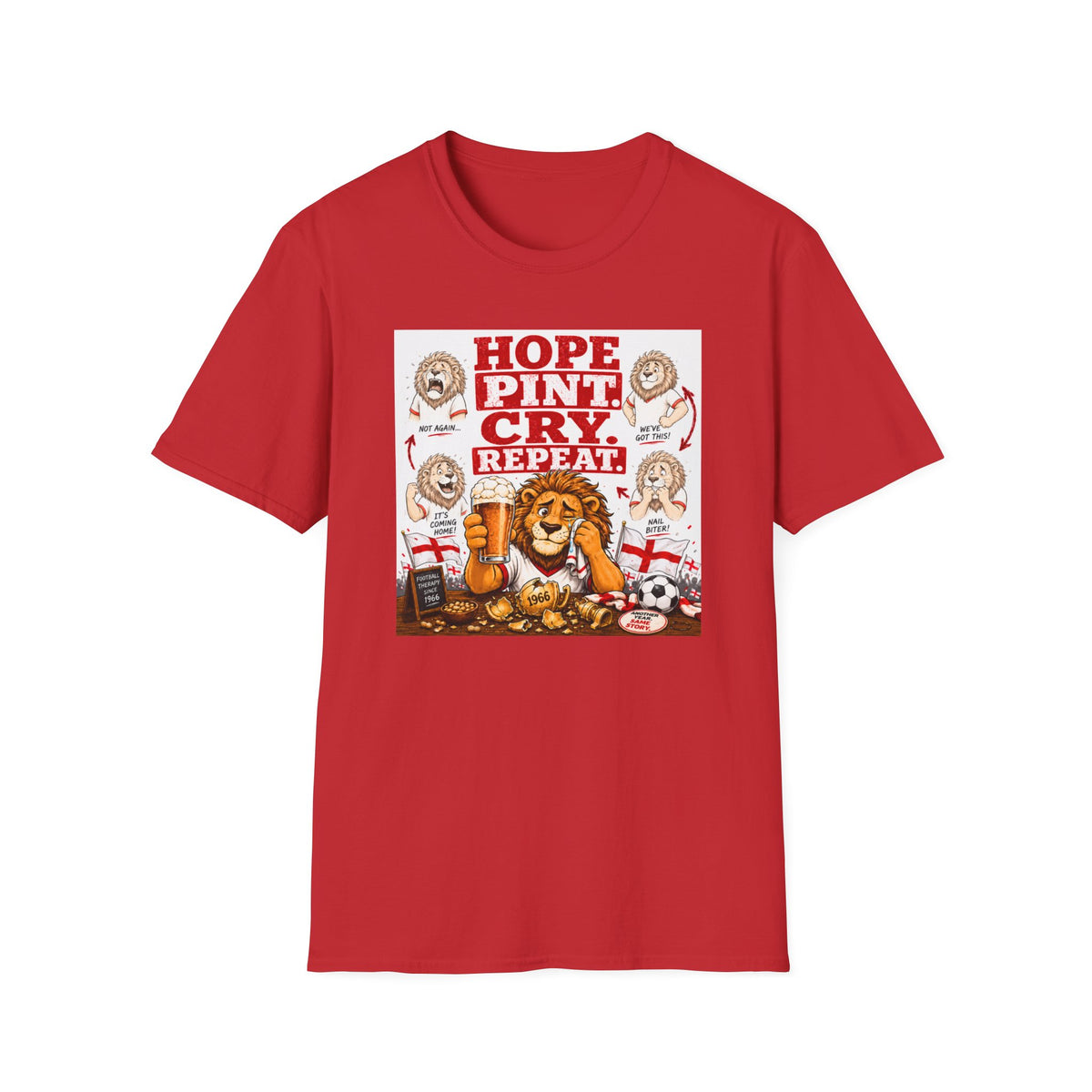 Three Lions Hope Pint Cry Repeat England football t-shirt, photo 9