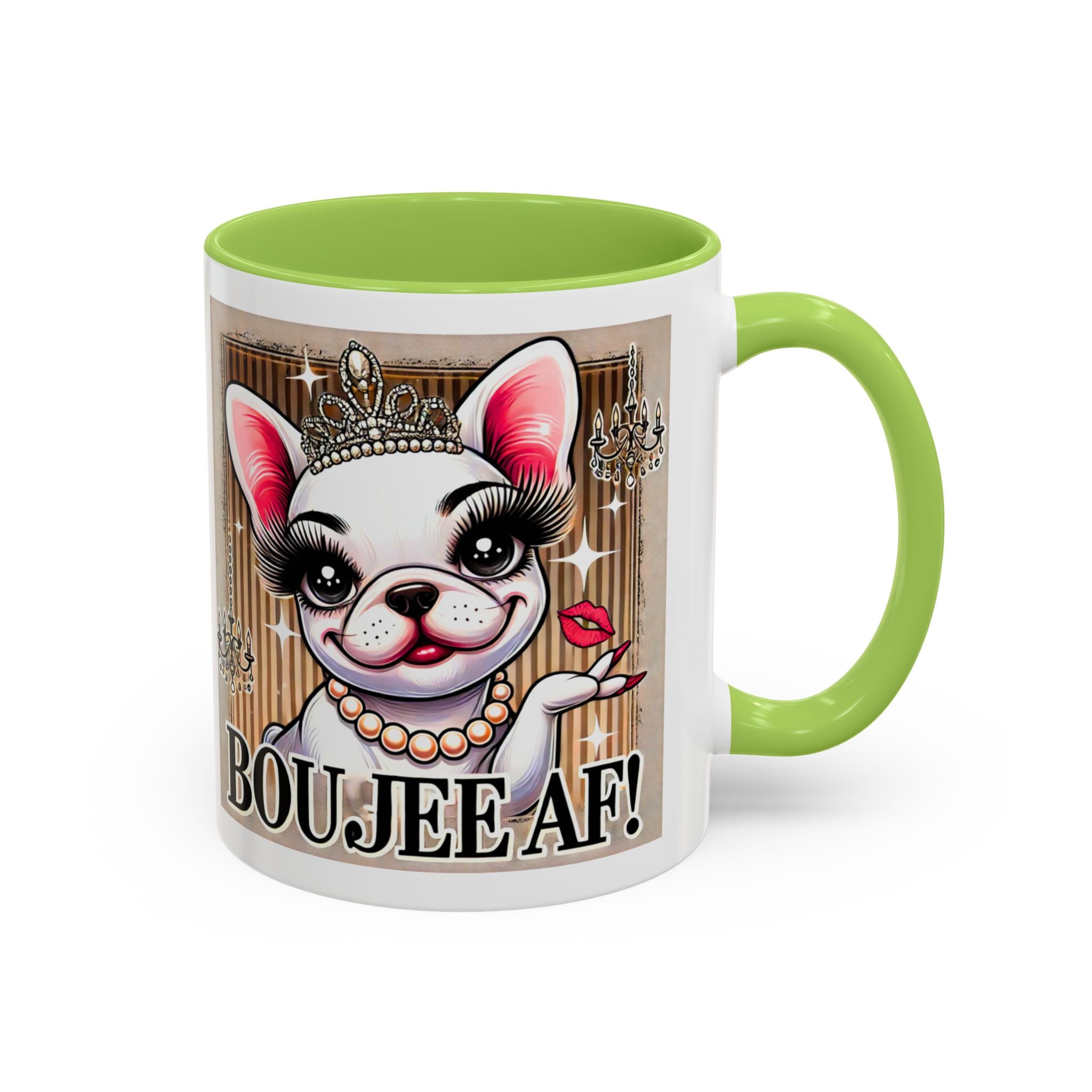 BOUJEE AF Frenchie Mug | 11oz Cute Ceramic Coffee Cup Gift for Animal Lovers | French Bulldog Novelty Mug