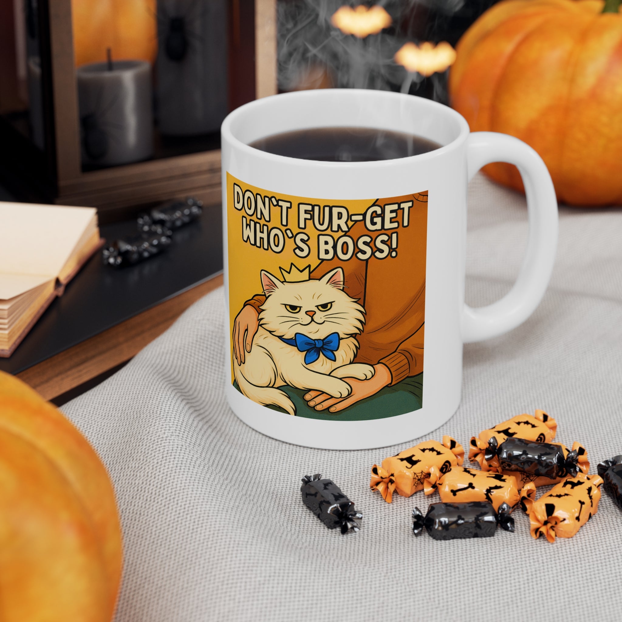 Don't Furget Who's Boss | 11oz Funny Cat Lover Gift | Sassy Kitty Coffee Cup | Cute Pet Parent Present | Dishwasher Microwave Safe