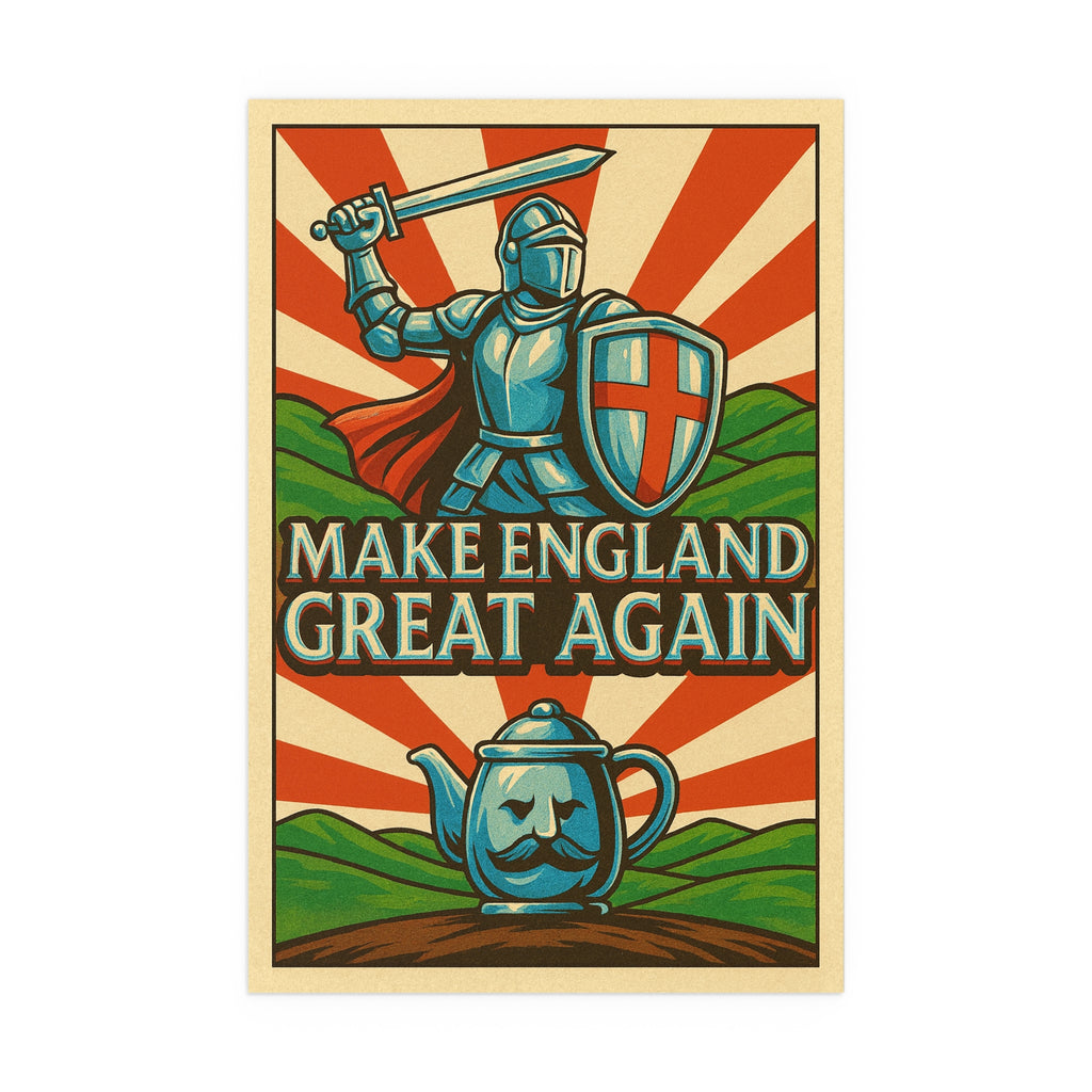 Make England Great Again 20x30 Vertical Poster | Epic St. George Medieval Print | English Patriot Wall Art for Home, Pub or Man Cave