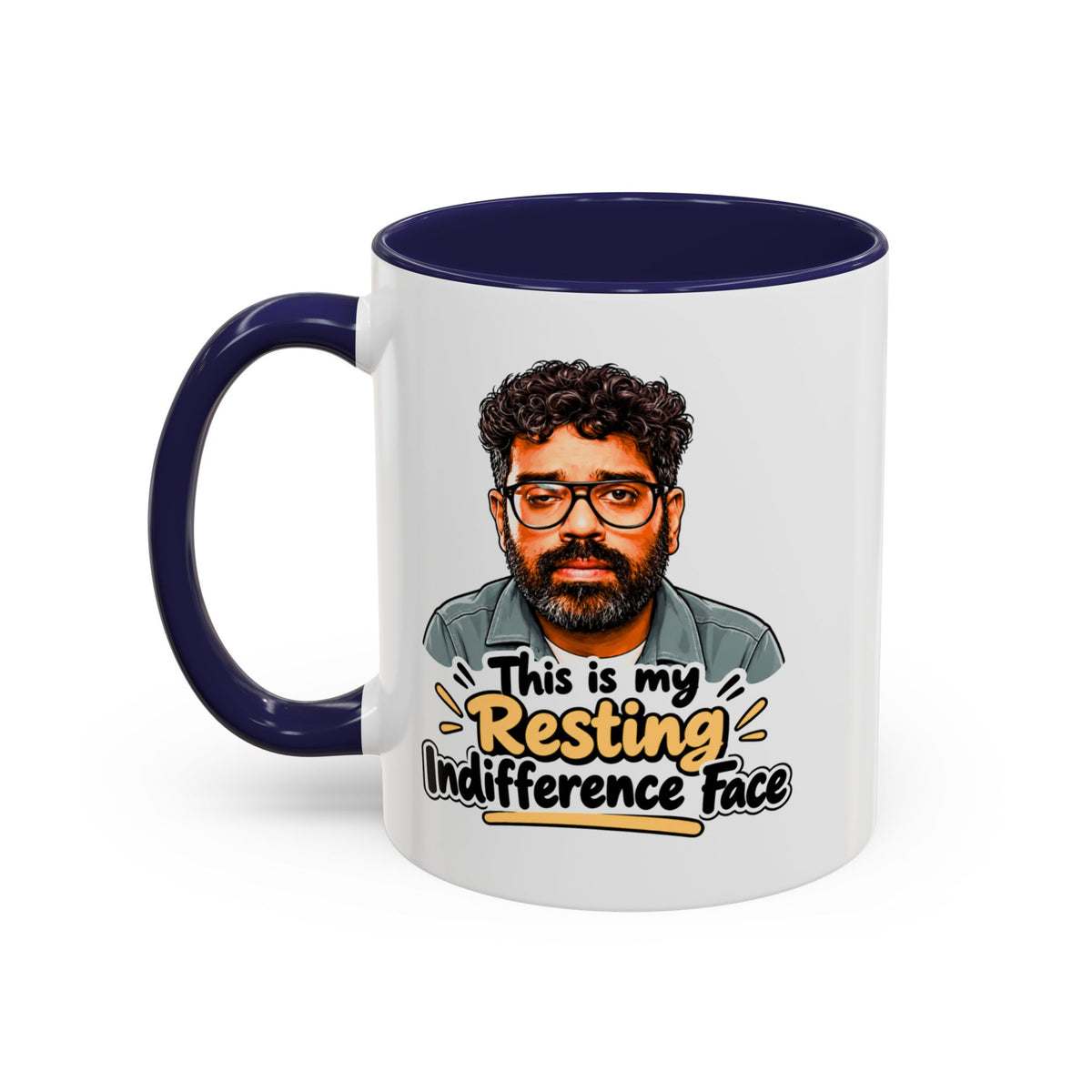Romesh Ranganathan resting indifference face Celebrity Traitors mug, photo 8