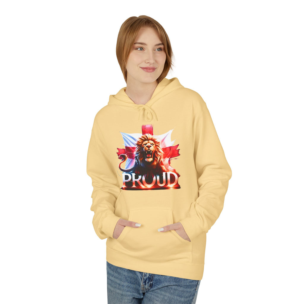 Proud Lion Unisex Hoodie | English Flag St. George Cross Hoodie | Patriotic England Gift | Raise the Colours Jumper
