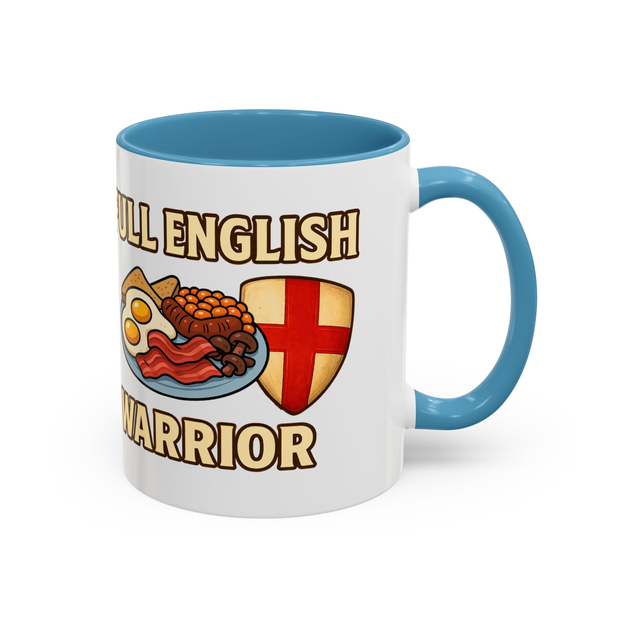 FULL ENGLISH WARRIOR | Funny 11oz Accent Coffee Mug | British Fry Up Lover Gift | Breakfast Enthusiast, English Culture