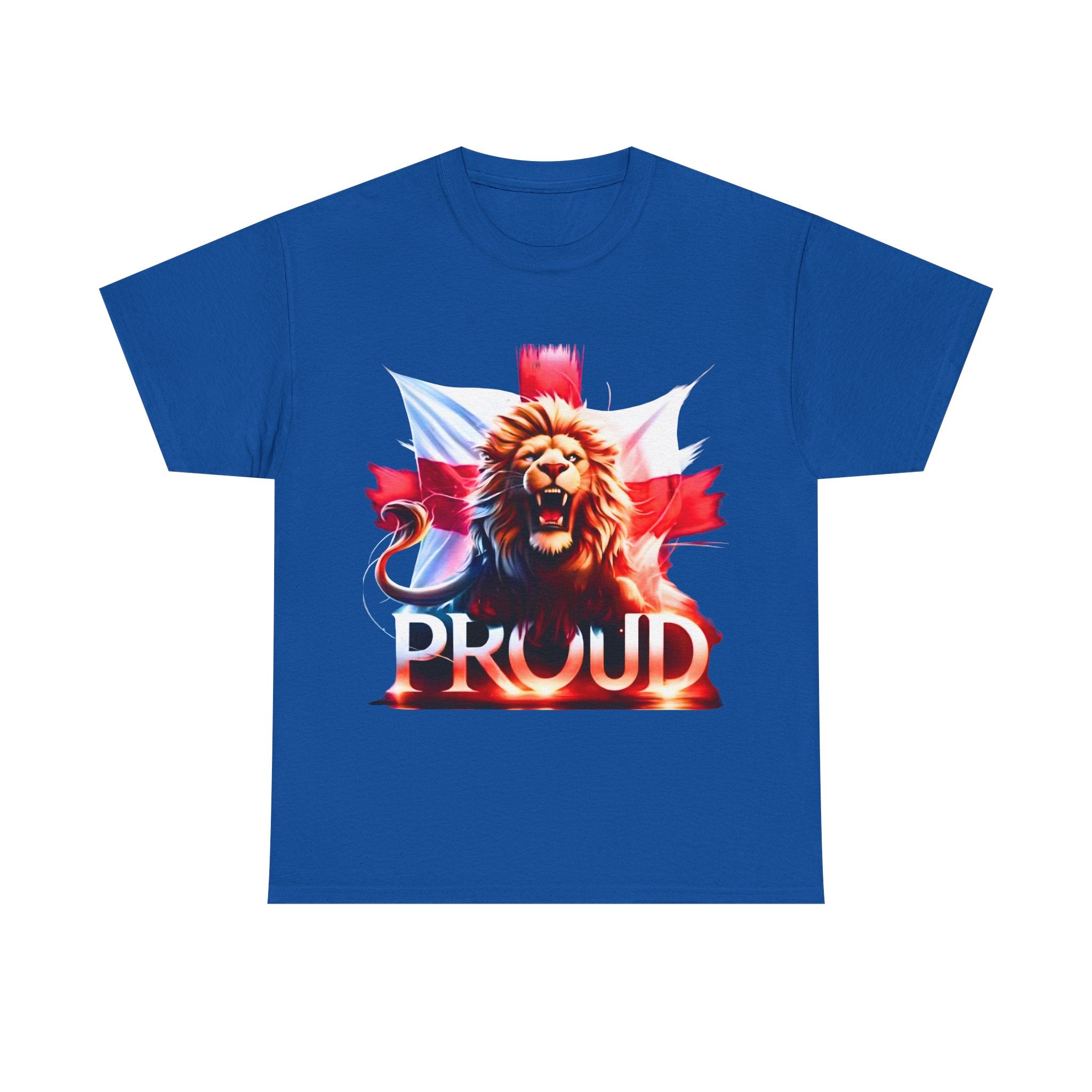 Proud Lion Unisex Cotton Tee (Transparent Background) | English Patriot Shirt | MEGA | Patriotic UK T-Shirt | National Pride Rally Merch