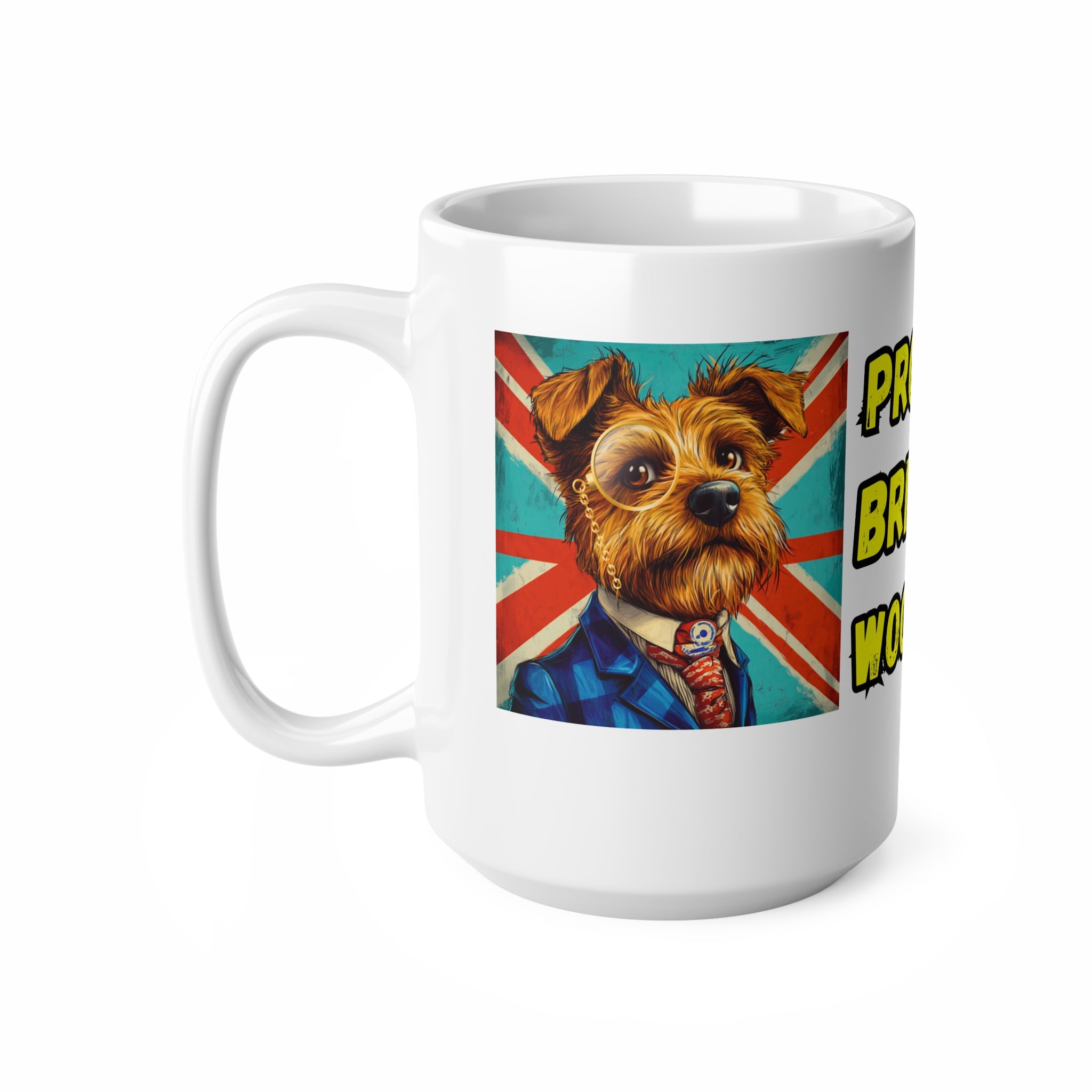 Proper British Woofer ceramic mug | Novelty Patriotic Cup for Dog and Animal Lovers | Gift for Tea Drinkers