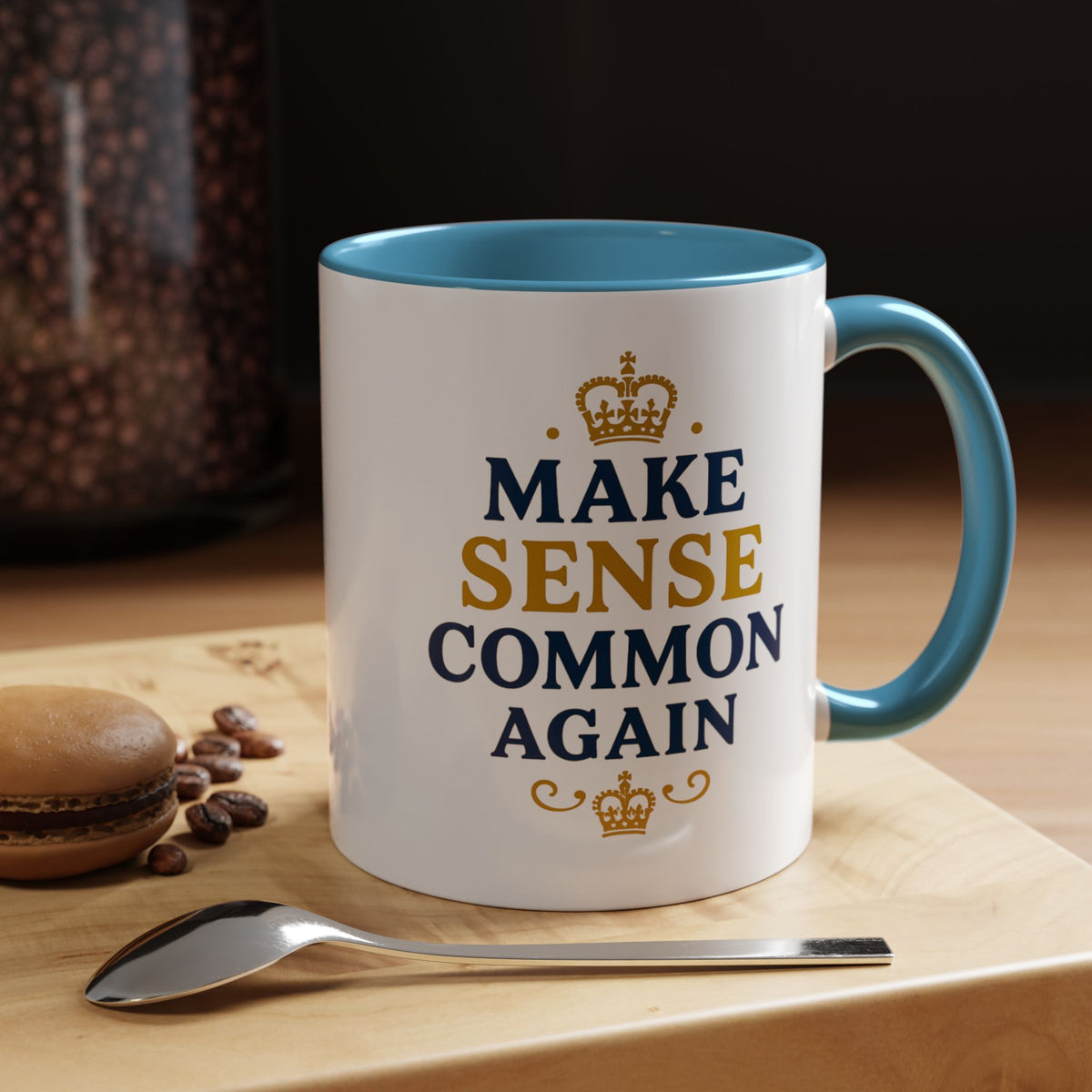 Make Sense Common Again Crown Mug | Royal Political Parody