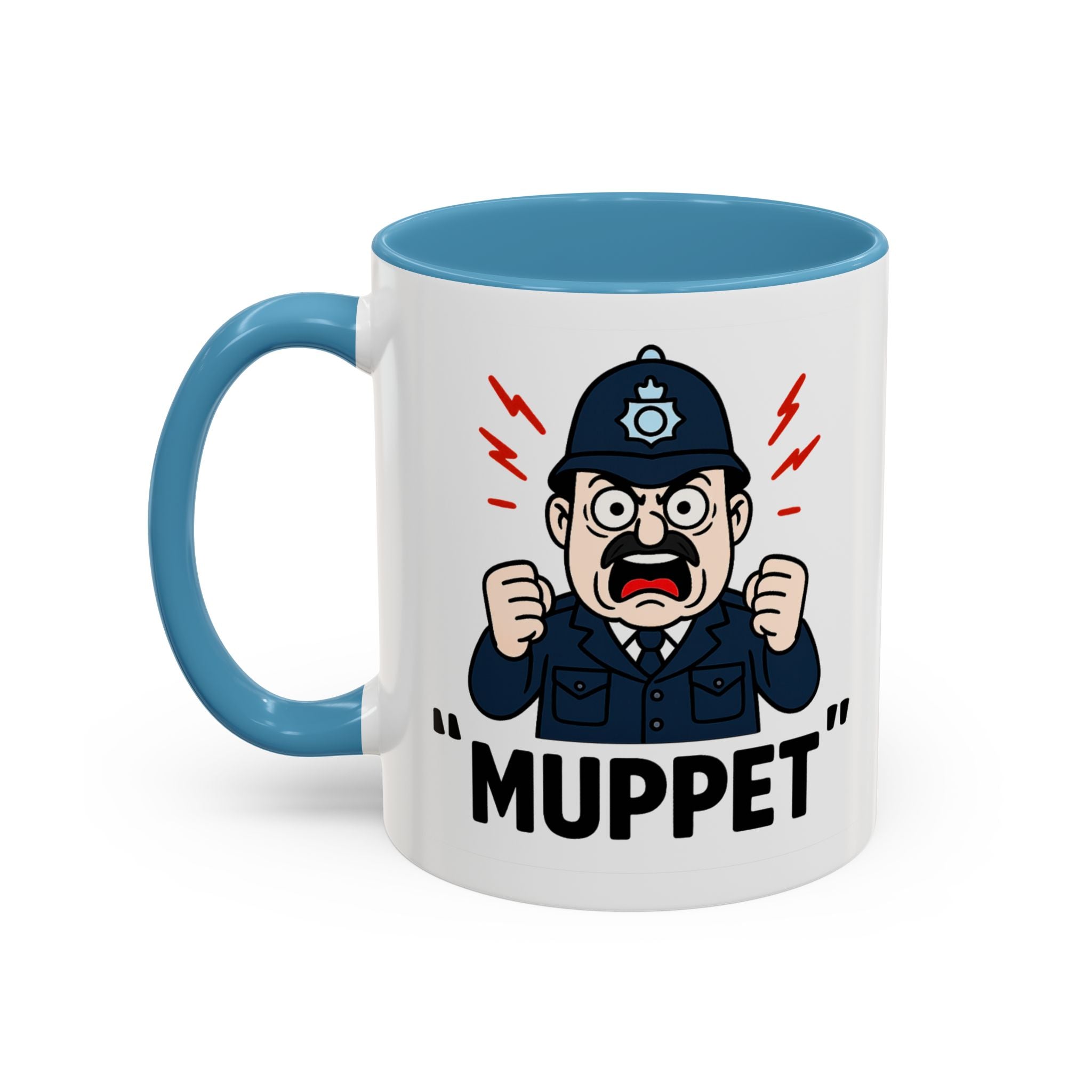 MUPPET Policeman Parody Coffee Cup | 11oz Funny Meme Mug | Free Speech Satire Gift | UK Gag Gift