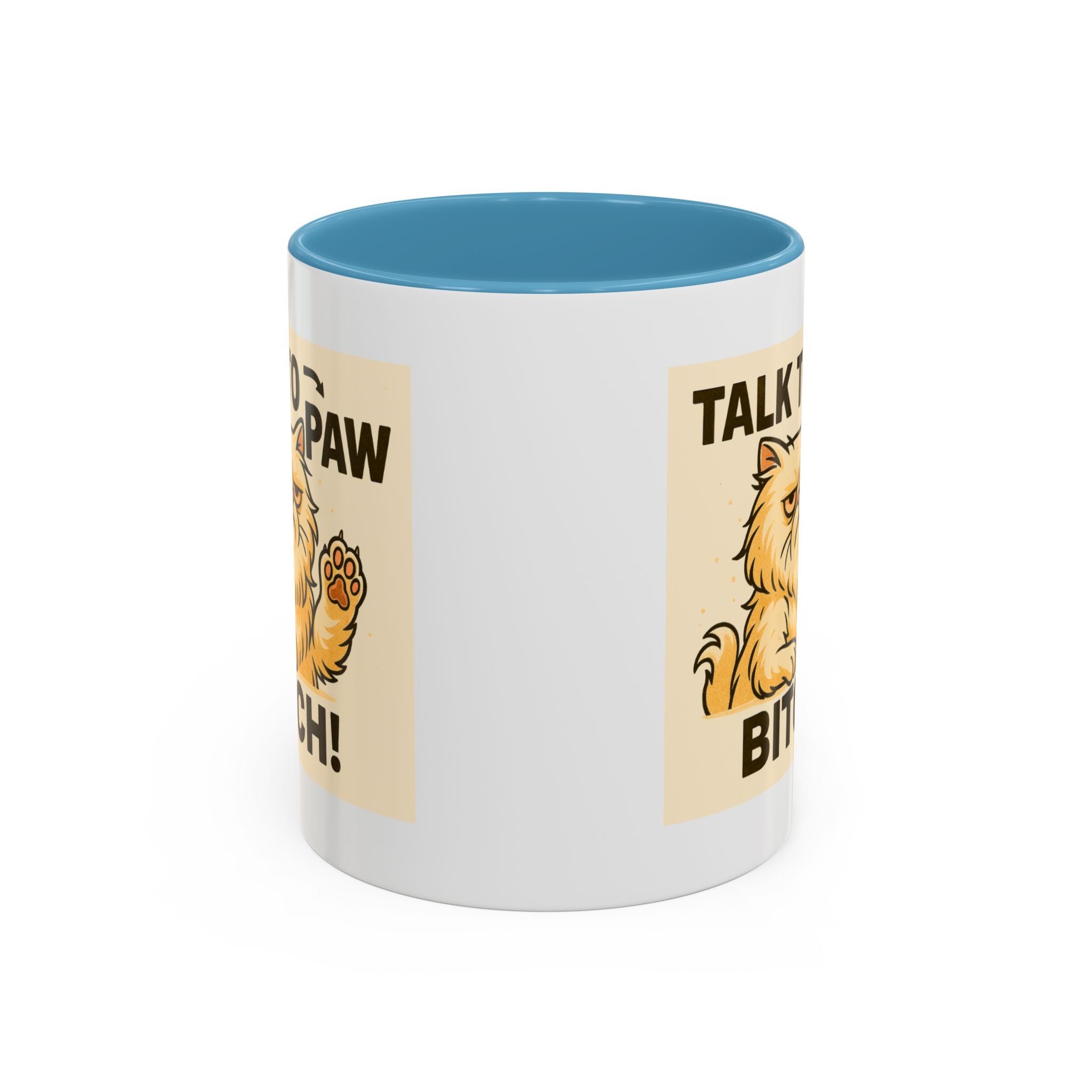 Talk to the Paw Bitch | Funny Sassy Persian Accent Mug 11oz | Attitude Coffee Cup | Sarcastic Cat Lover Gift | Microwave & Dishwasher Safe