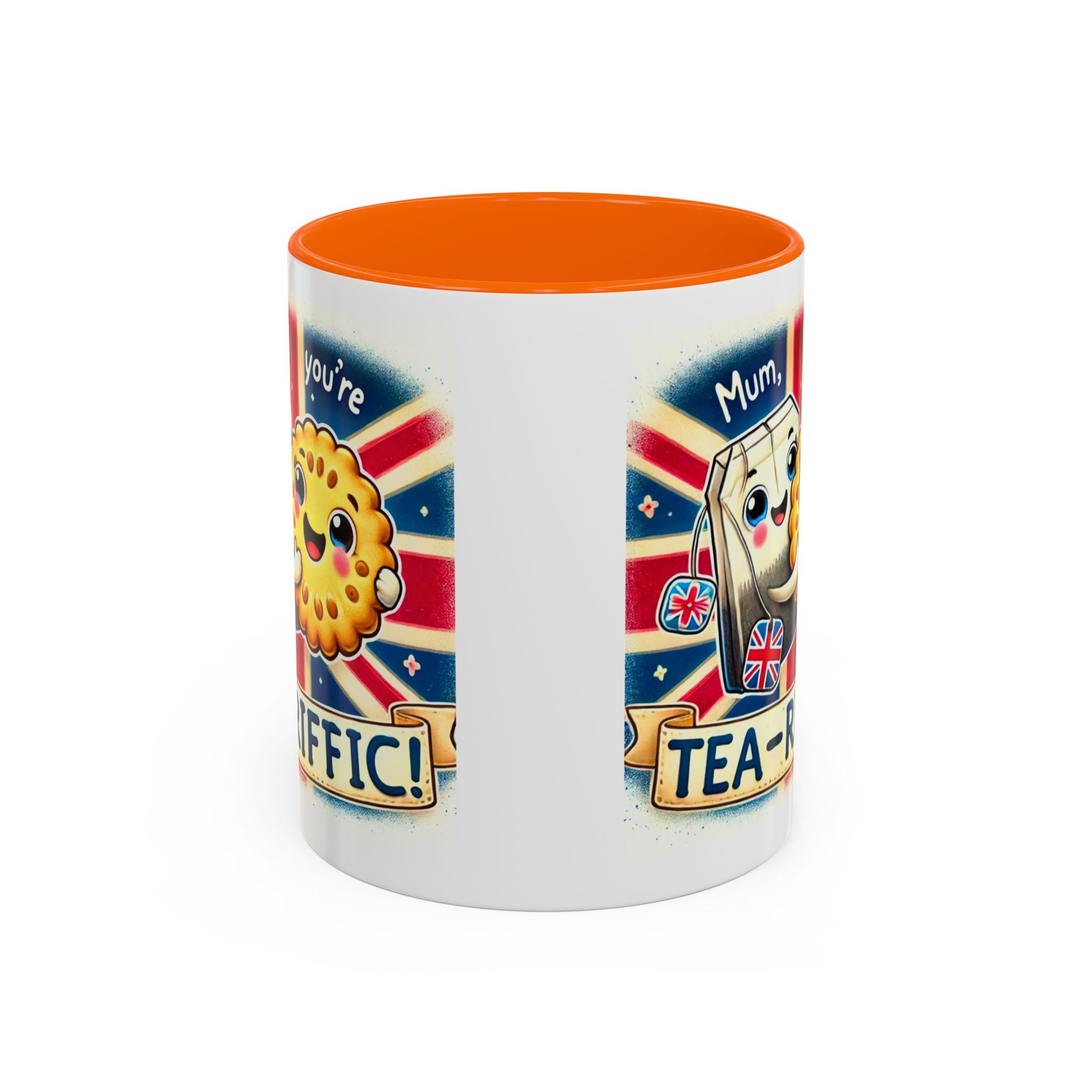 Mum, You're Tea-Riffic! 11oz Accent Mug | Funny British Mothers Day Gift | Cute Tea Lover Accent Cup | Funny Pun Mug | Gift for Mum