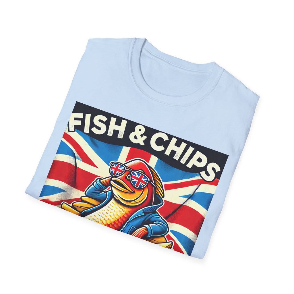 Fish & Chips n Chill Unisex T-Shirt | The Ultimate British Foodie Tee | Funny Pub Festival Wear | Gift for Food Lovers | UK Banter Apparel
