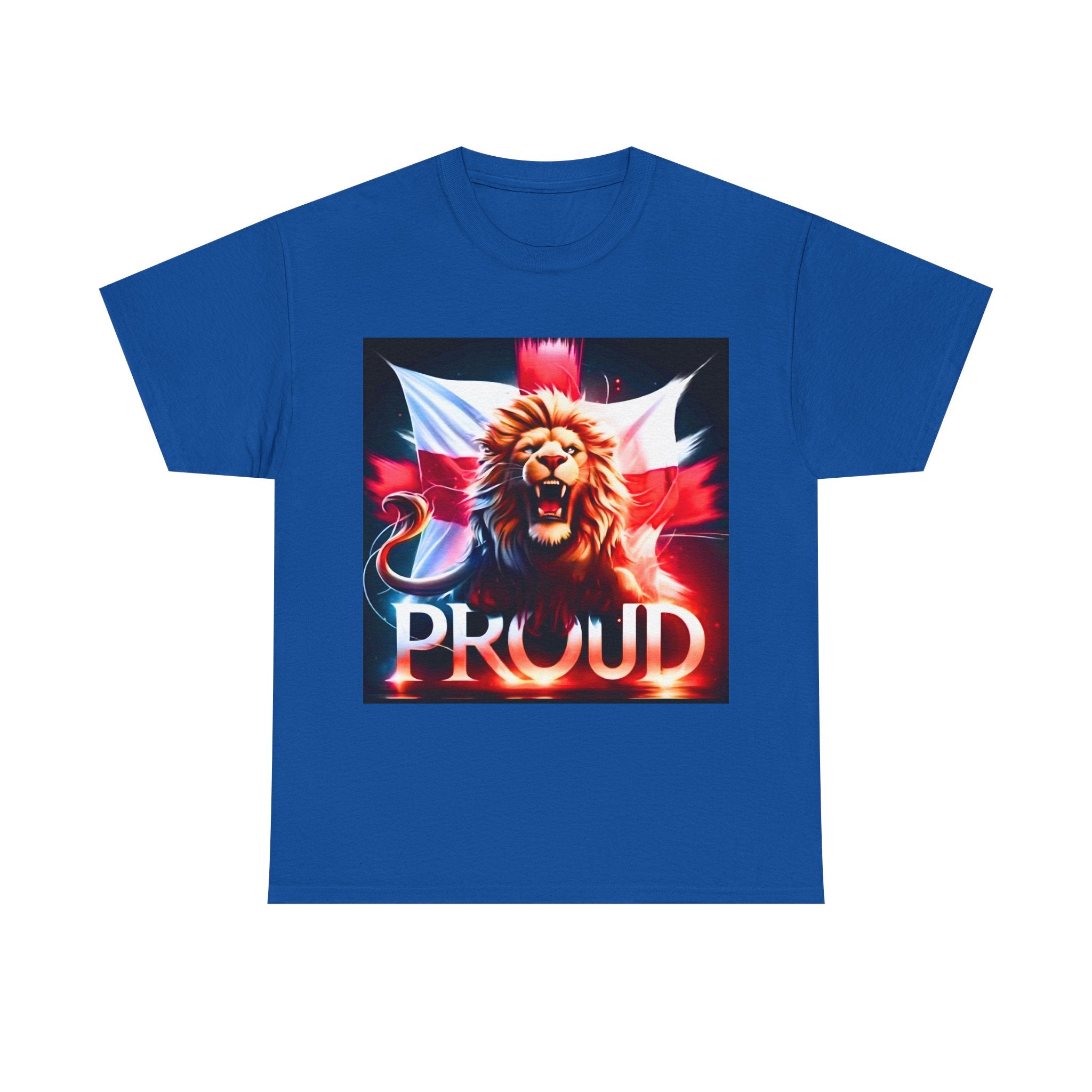 Proud Lion Unisex Cotton Tee | English Patriot Shirt | MEGA | Patriotic UK T-Shirt | Statement Shirt | National Pride Rally Merch