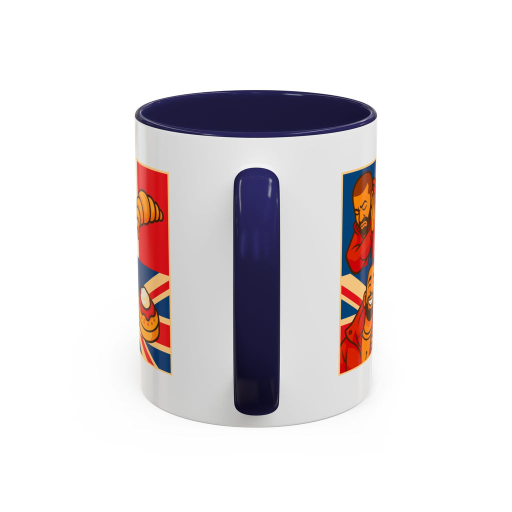Funny British Croissant Vs Crumpet Mug - UK Patriot Drake Meme Gift | Anti-French Tea Humour | Funny Foodie Present | Union Jack Coffee Cup