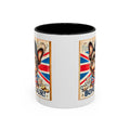 Bone-Jour Frenchie Mug | Funny Dog Lover Accent Coffee Cup | Cute French Bulldog Gift | Whimsical Patriotic Tea Mug | British Kitchen Decor