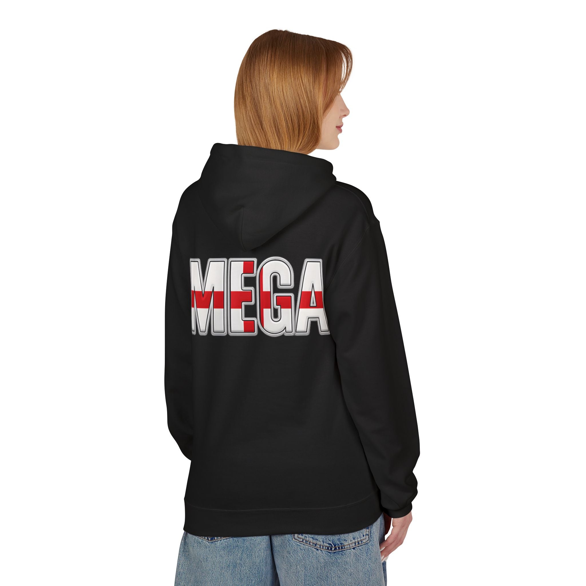 MEGA Hoodie with Shiny English Lion | Patriotic St George's Cross Unisex Hoodie | Funny Medieval England Gift