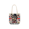 Bone-Jour Tote Bag | Union Jack Frenchie Bag | Fun Dog Mum Gift | Reusable Shopping Bag | French Bulldog Shoulder Bag, Dog Lover Gift