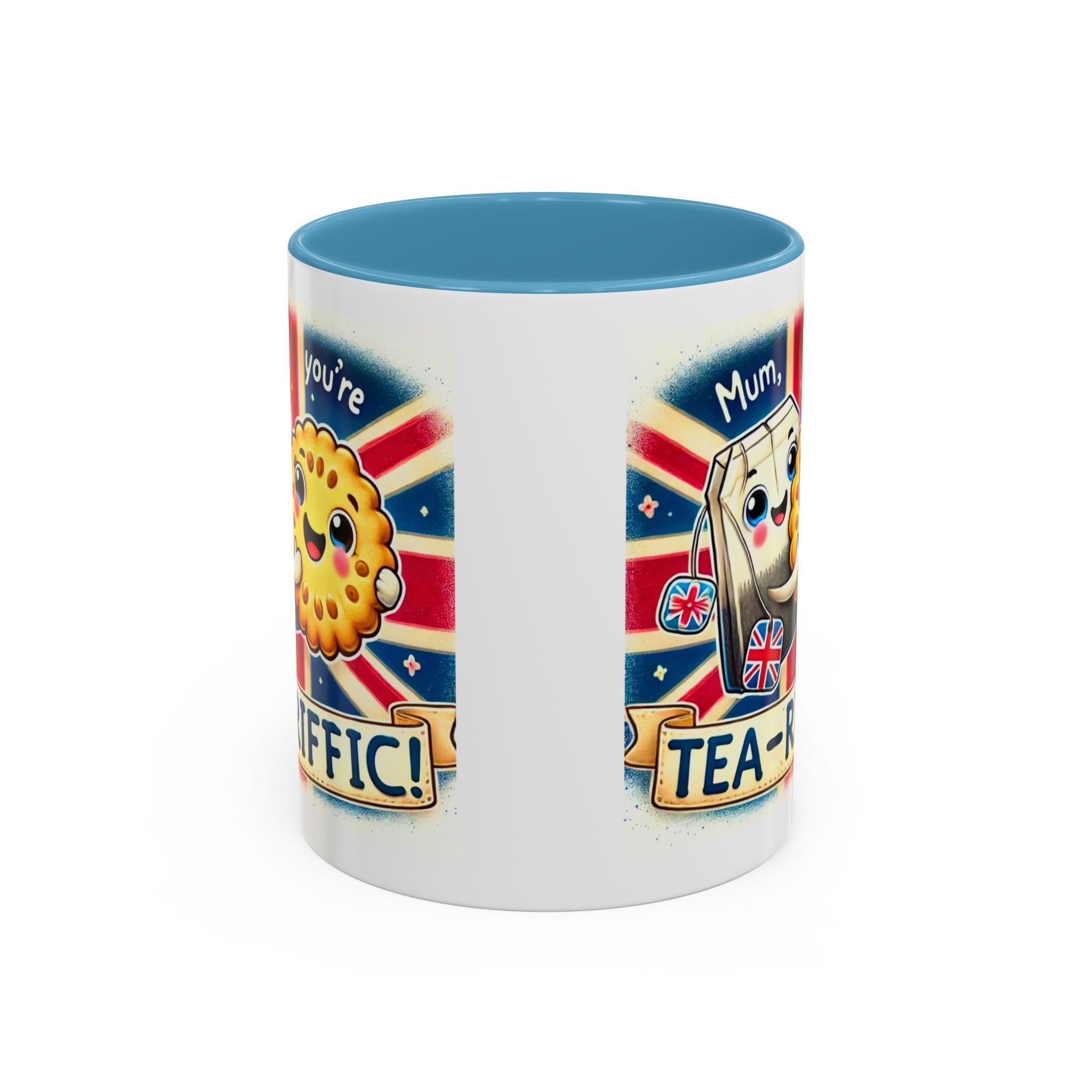 Mum, You're Tea-Riffic! 11oz Accent Mug | Funny British Mothers Day Gift | Cute Tea Lover Accent Cup | Funny Pun Mug | Gift for Mum