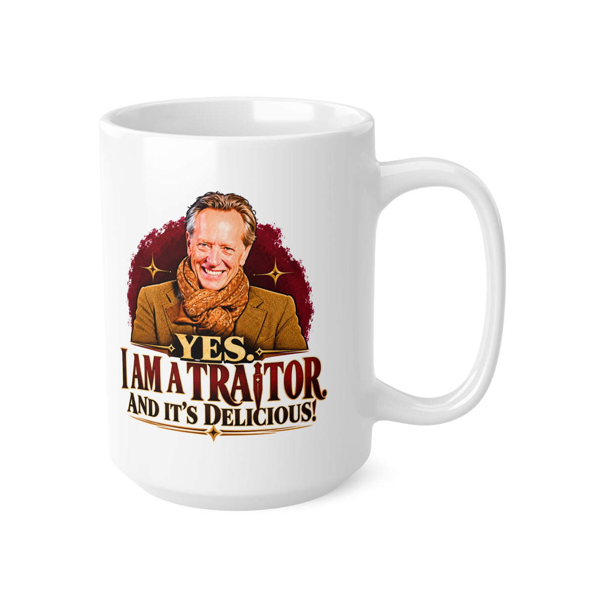Richard E Grant Yes I Am a Traitor and It's Delicious Celebrity Traitors mug, photo 6