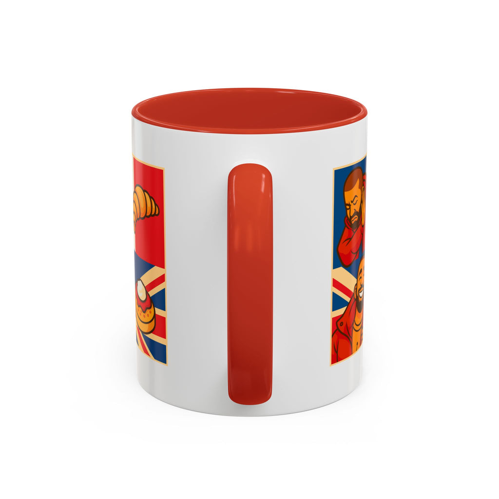 Funny British Croissant Vs Crumpet Mug - UK Patriot Drake Meme Gift | Anti-French Tea Humour | Funny Foodie Present | Union Jack Coffee Cup
