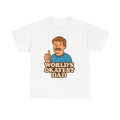 World's Okayest Dad T-Shirt | Funny Father's Day Gift Tee | Retro Graphic Shirt for Him, Unisex Heavy Cotton, Comfortable Classic Fit