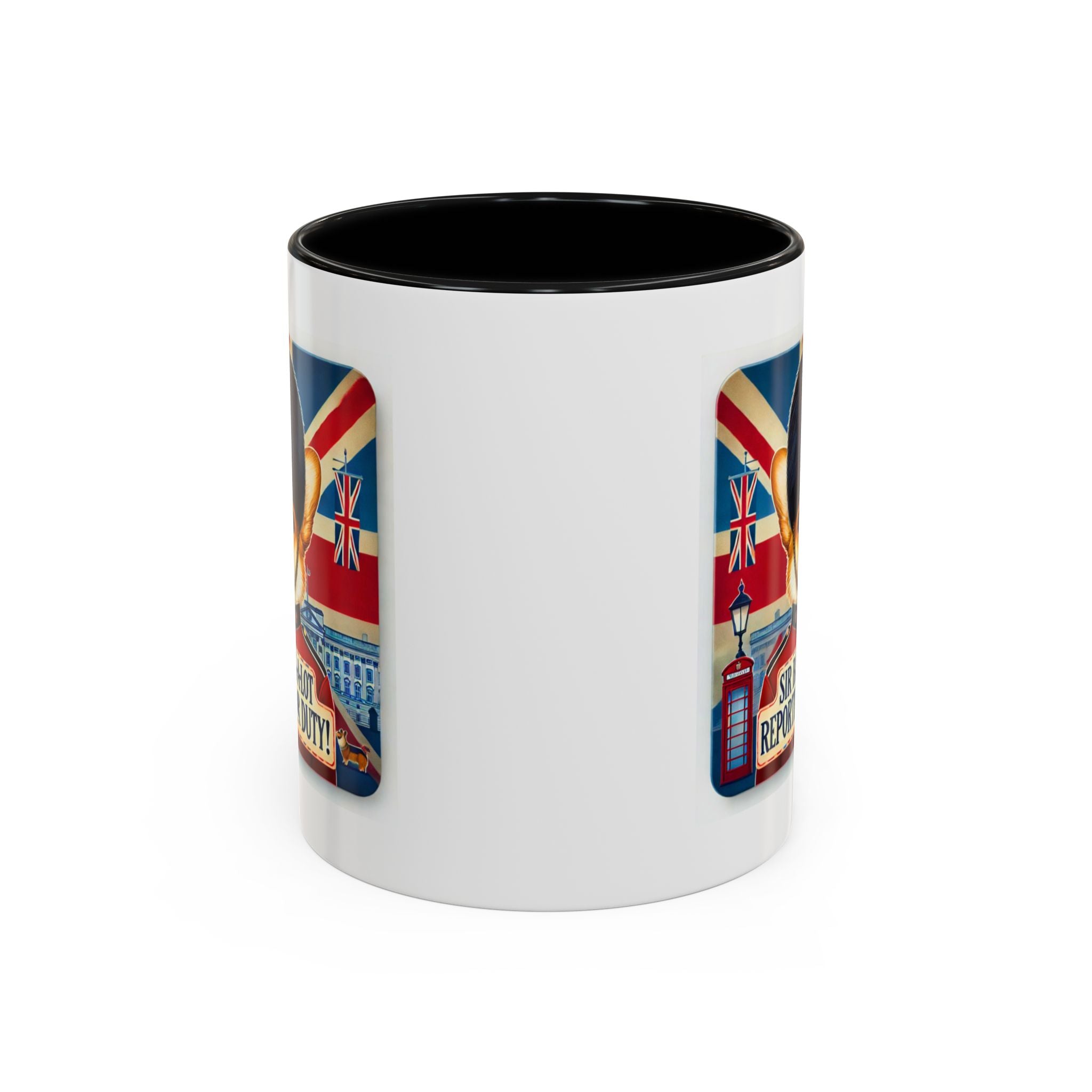 Sir Barks-a-Lot Accent Coffee Mug | Patriotic British Doggy Design | Whimsical 11oz Cup Multiple Colors | Lead & BPA-Free, C-Shaped Handle
