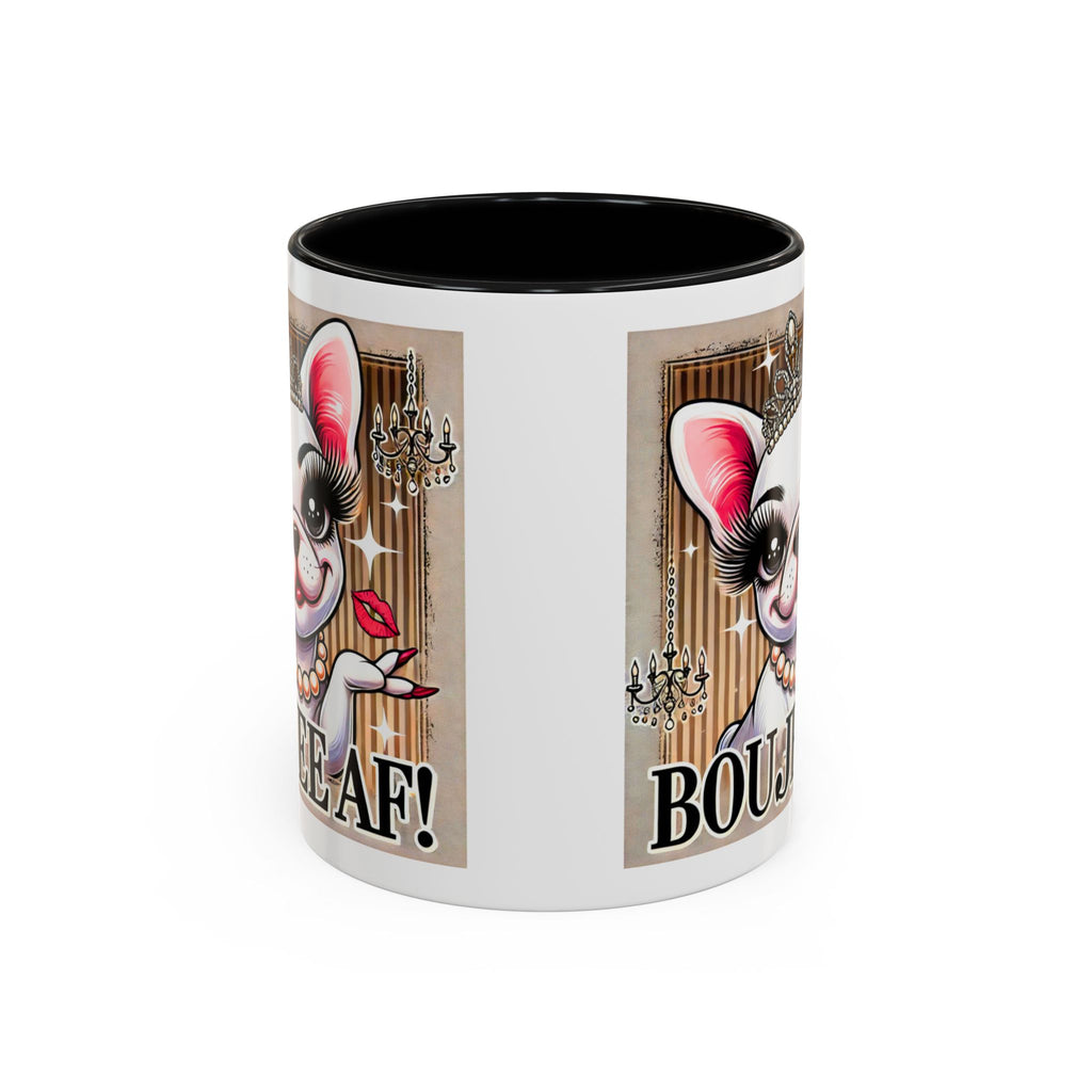 BOUJEE AF Frenchie Mug | 11oz Cute Ceramic Coffee Cup Gift for Animal Lovers | French Bulldog Novelty Mug