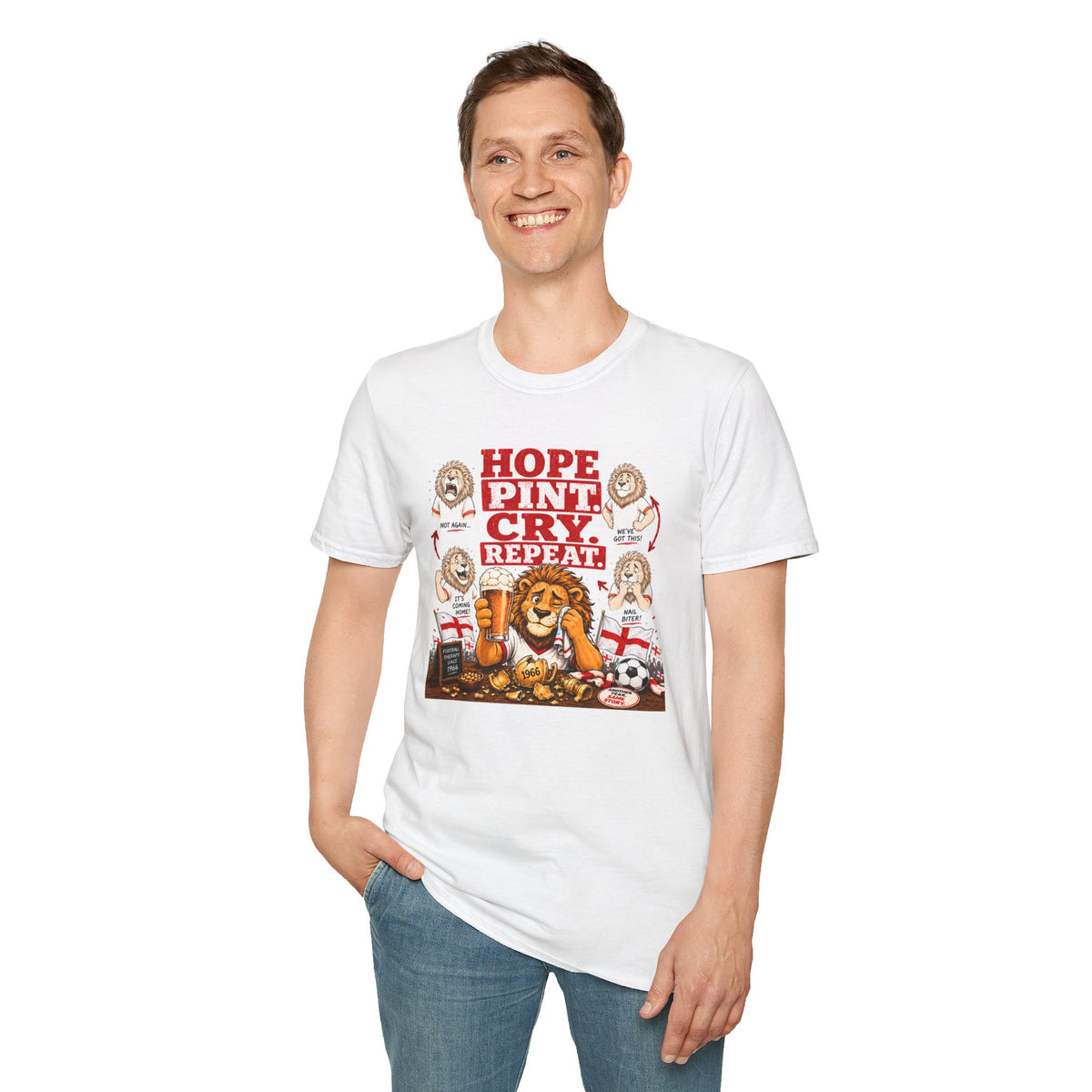 Three Lions Hope Pint Cry Repeat England football t-shirt, photo 10