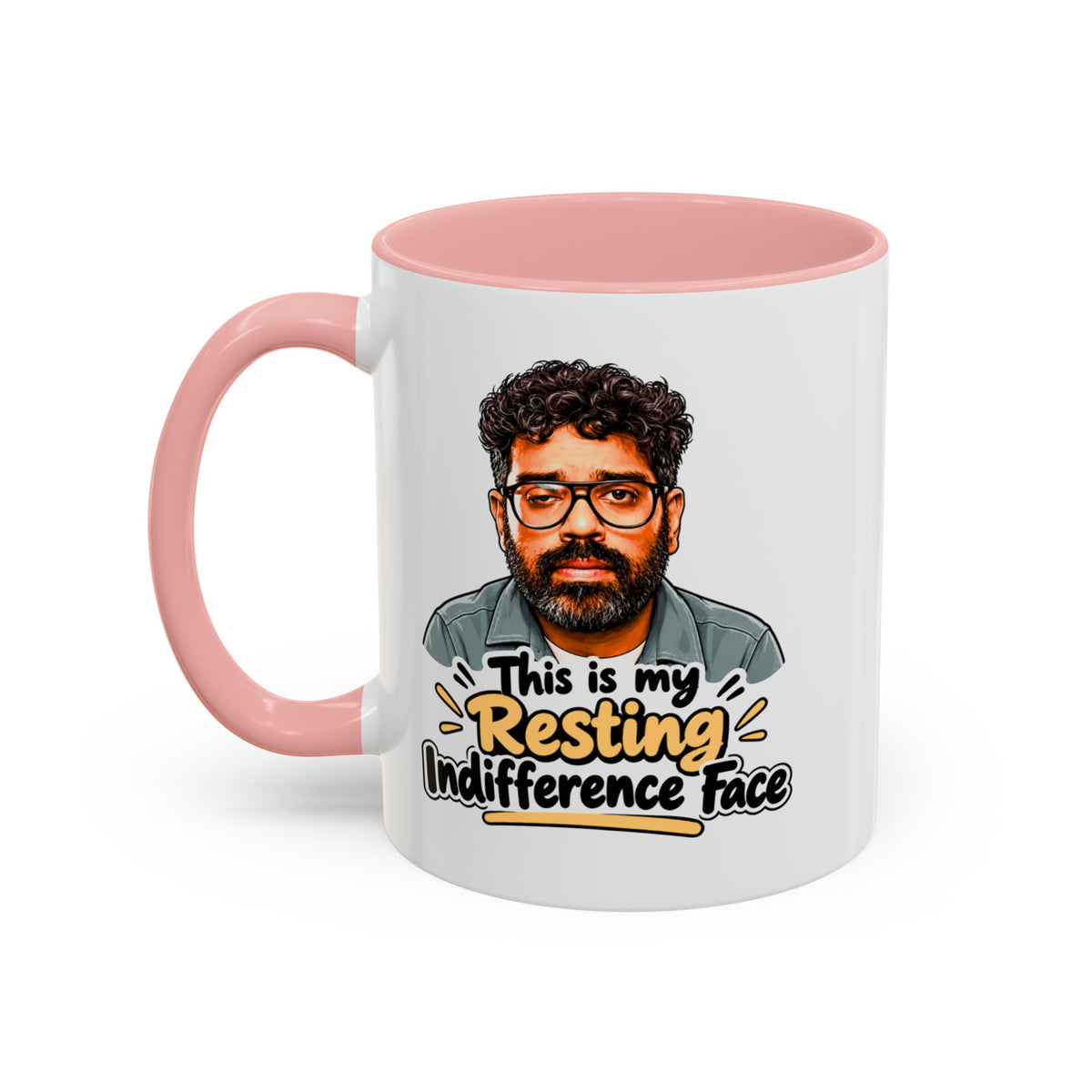 Romesh Ranganathan resting indifference face Celebrity Traitors mug, photo 7