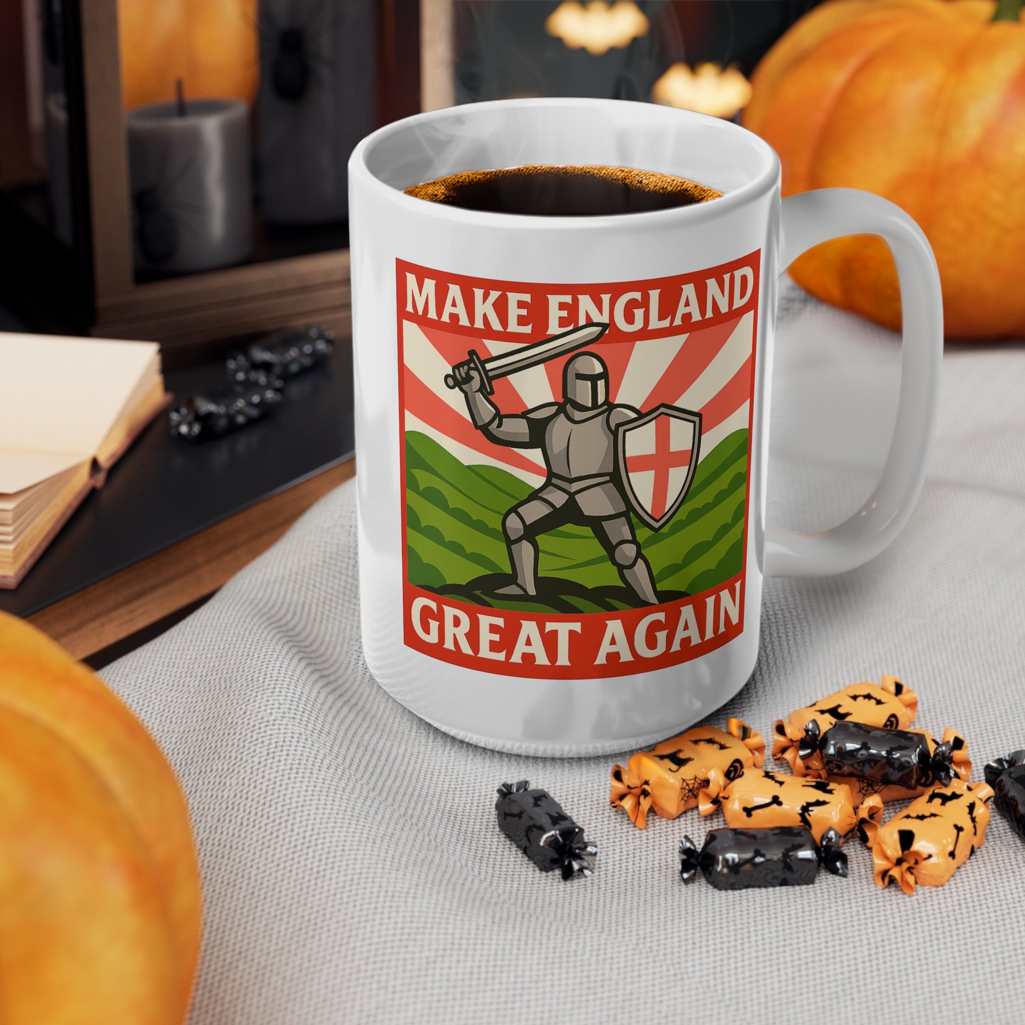 Make England Great Again Mug | Funny St. George Medieval Knight Cup | English Patriot Gift | Epic Coffee & Tea Mug