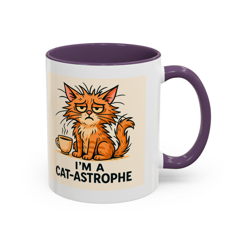 I'm A Cat-astrophe 11oz Mug | Funny Frazzled Cat Coffee Cup | Hot Mess Cat Lover Gift | Microwave & Dishwasher Safe | Whimsical Animal Mug