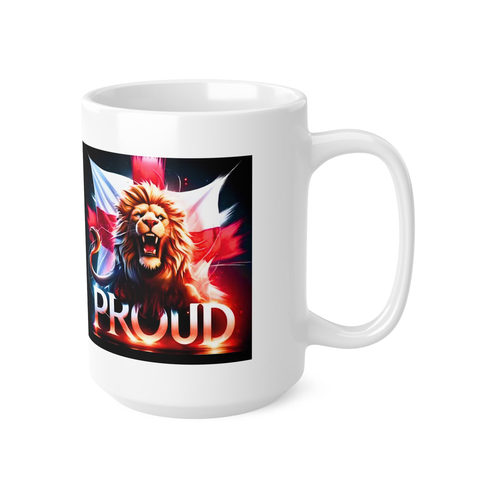 English Lion Patriot Mug | England Flag Coffee Cup | National Pride Gift | St. George's Cross England Tea Mug