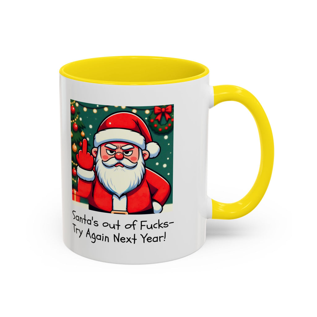 Bad Santa Middle Finger Mug | Rude and Offensive Christmas Funny Gag Gift