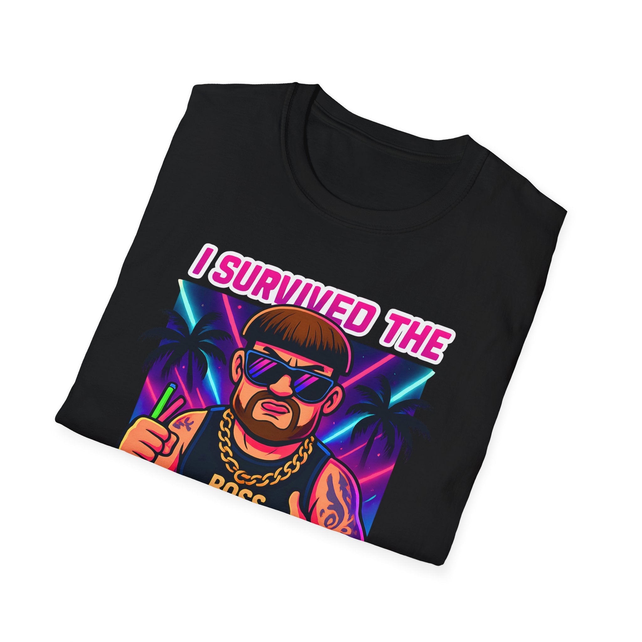 I Survived the Ibiza Final Boss T-Shirt | Funny UK Summer Meme Tee | British Pop Culture Rave Shirt | Festival Uni Gift Retro Party Tee