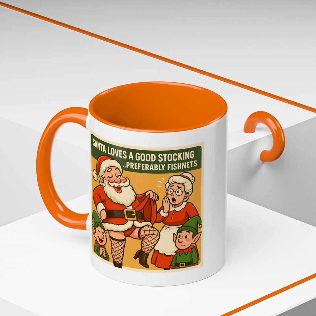 Santa Loves a Good Stocking Coffee Mug | Bad Santa Christmas Mugs, Rude, Offensive, Funny