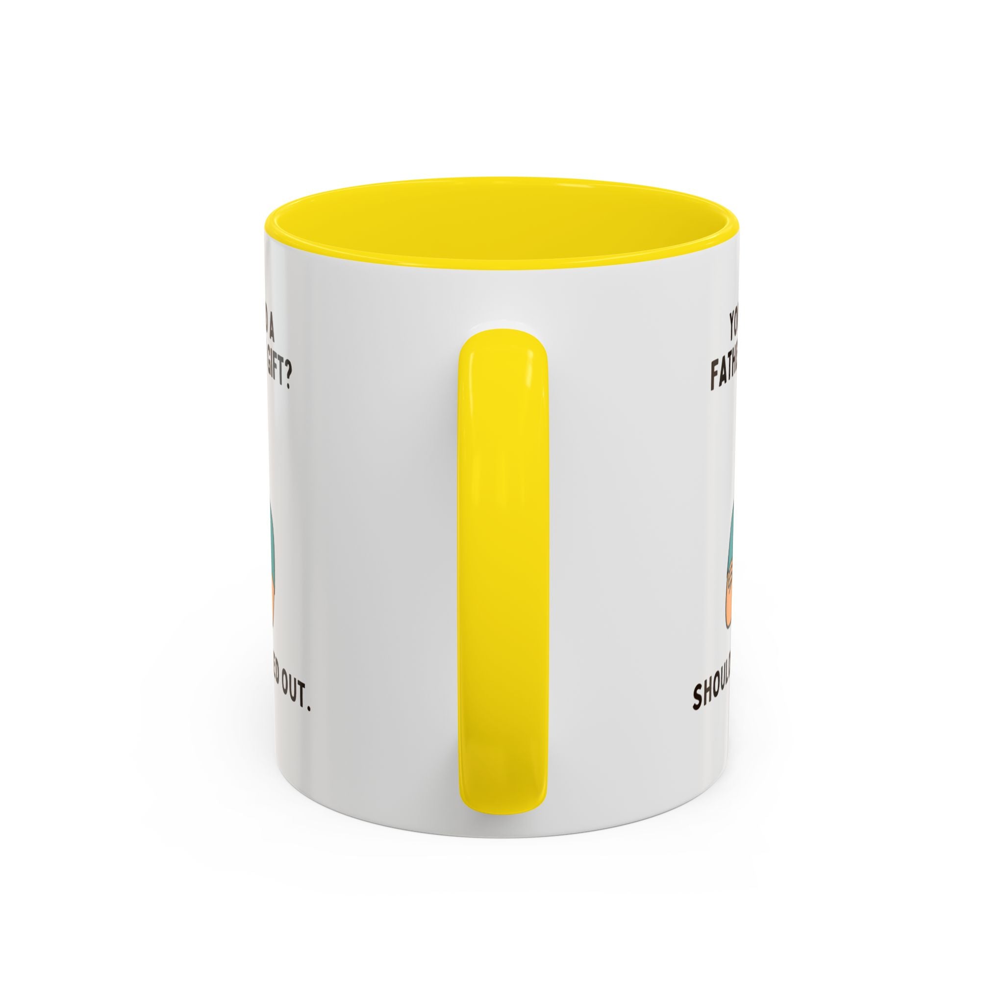 Should've Pulled Out - Funny Father's Day 11oz Accent Mug | Sarcastic Dad Cup with Colored Interior Handle