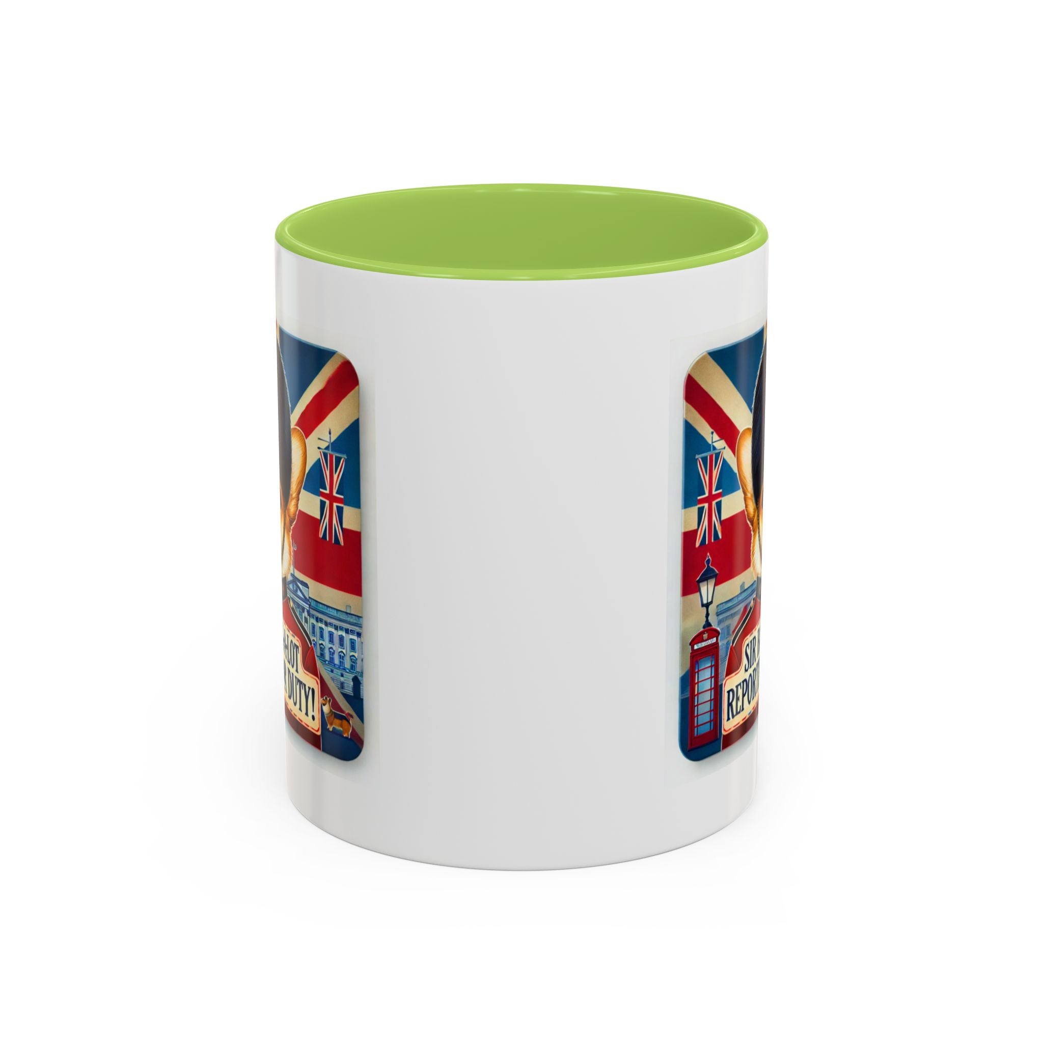 Sir Barks-a-Lot Accent Coffee Mug | Patriotic British Doggy Design | Whimsical 11oz Cup Multiple Colors | Lead & BPA-Free, C-Shaped Handle