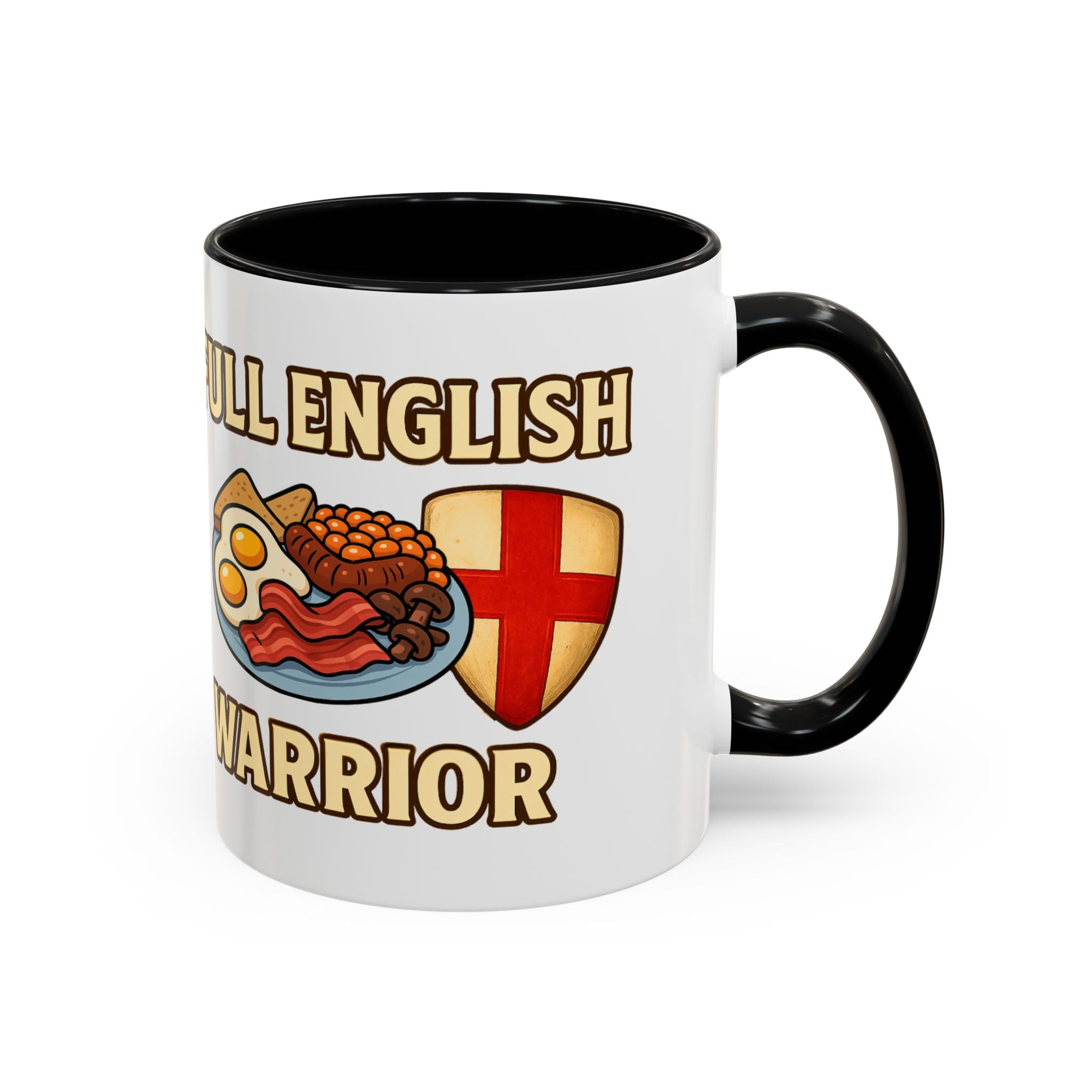 FULL ENGLISH WARRIOR | Funny 11oz Accent Coffee Mug | British Fry Up Lover Gift | Breakfast Enthusiast, English Culture