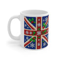 Rhinestone-style Union Jack Christmas mug with snowflakes, photo 2