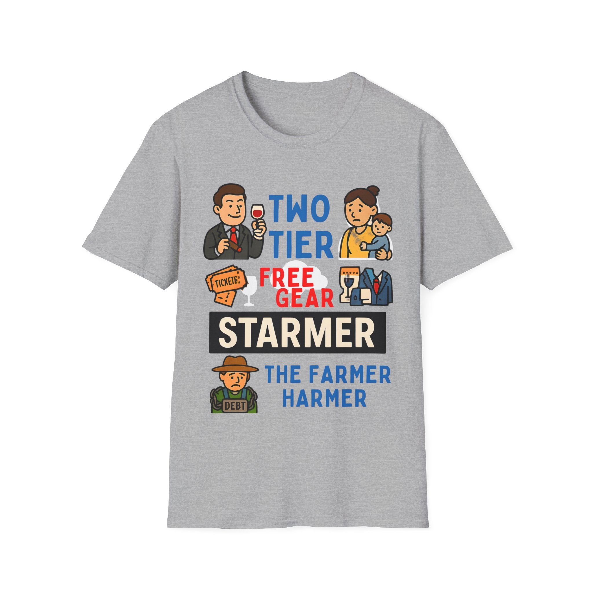 Two Tier Keir Starmer Parody T-Shirt | Funny Political Satire Unisex Tee | Free Speech & Patriotic Freedom Meme Shirt