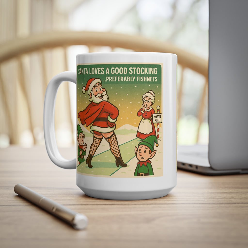 Santa Loves A Good Stocking Cup | Bad Santa Christmas Mugs, Rude, Offensive, Funny