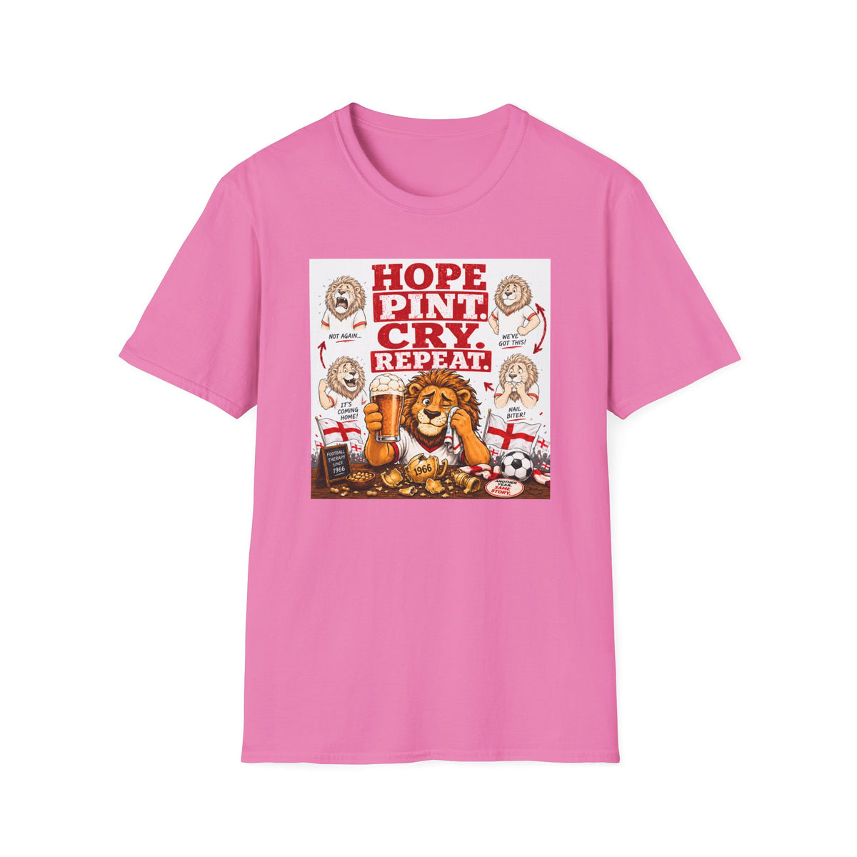 Three Lions Hope Pint Cry Repeat England football t-shirt, photo 8