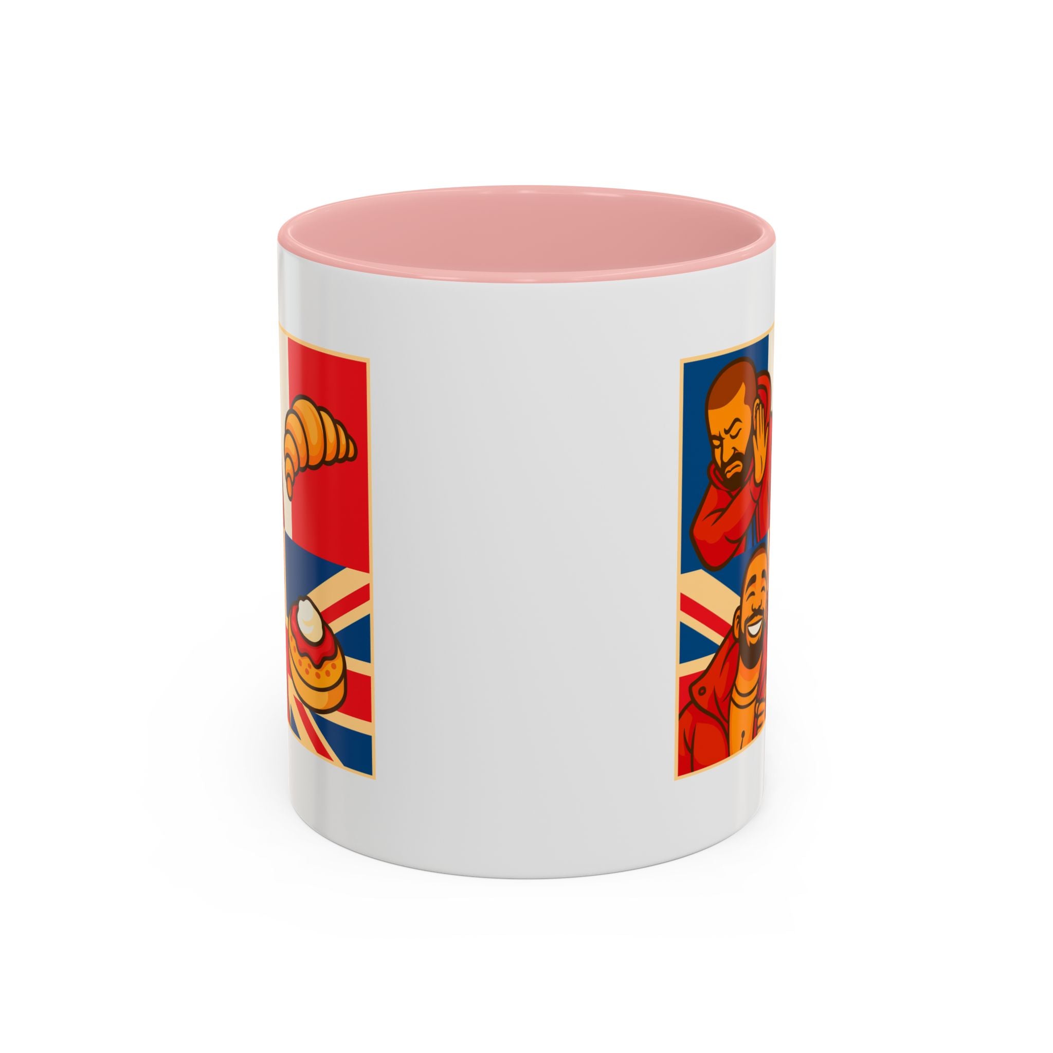 Funny British Croissant Vs Crumpet Mug - UK Patriot Drake Meme Gift | Anti-French Tea Humour | Funny Foodie Present | Union Jack Coffee Cup